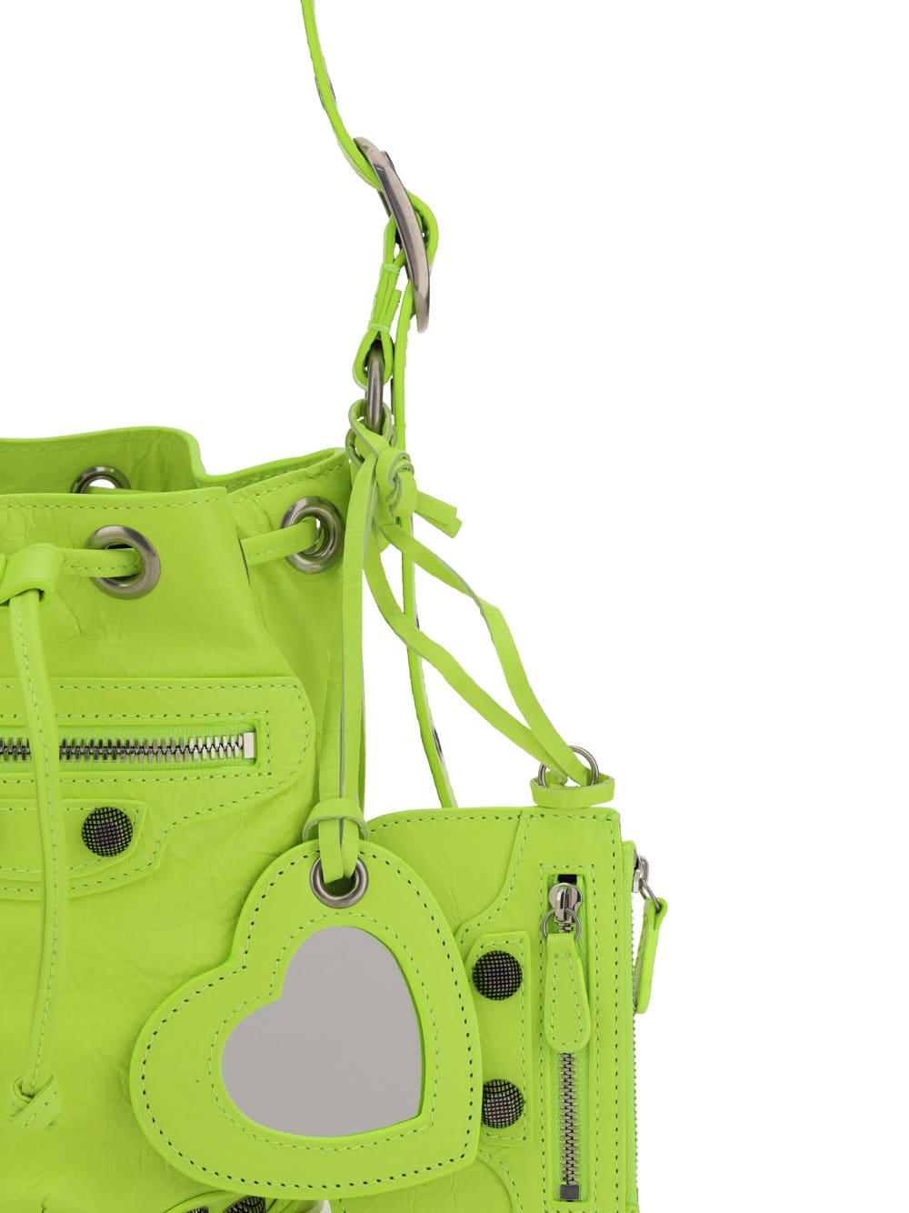 Balenciaga Fluo Yellow Leather Le Cagole Xs Bucket Bag