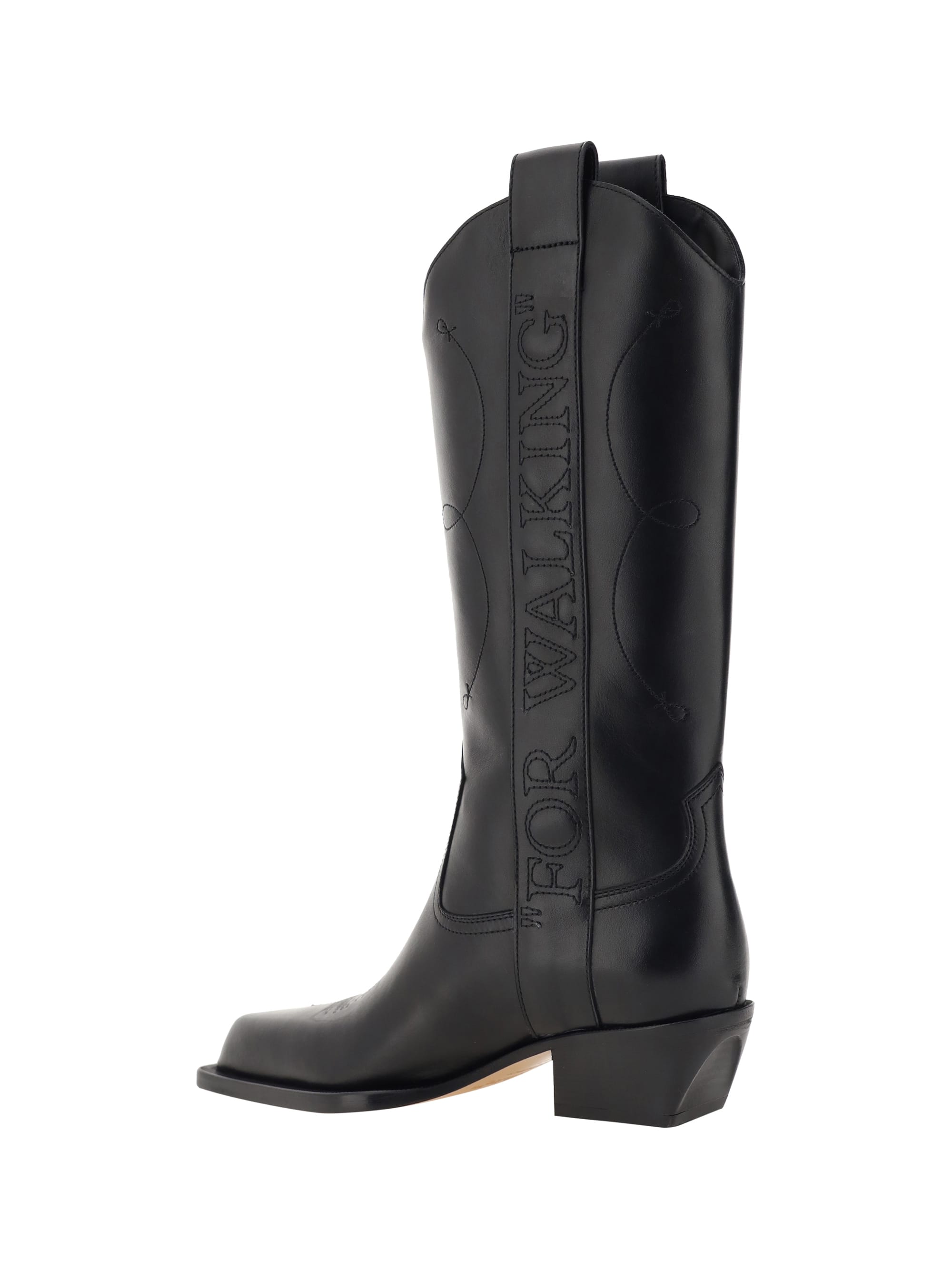 【関税込み】For Walking Boots - Off White - Leather - Black Off-White Black For Walking Knee-High Boots Off-White