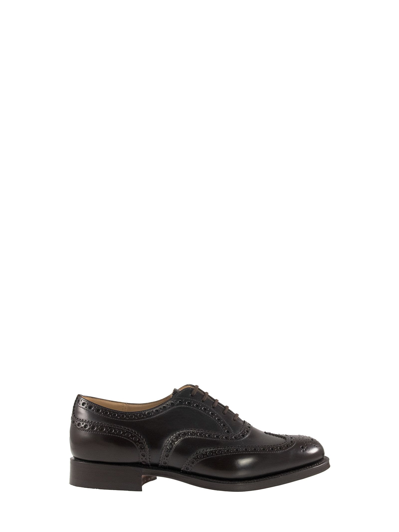 Church's Burwood Oxford Brogue In Light Ebony Brushed Calfskin