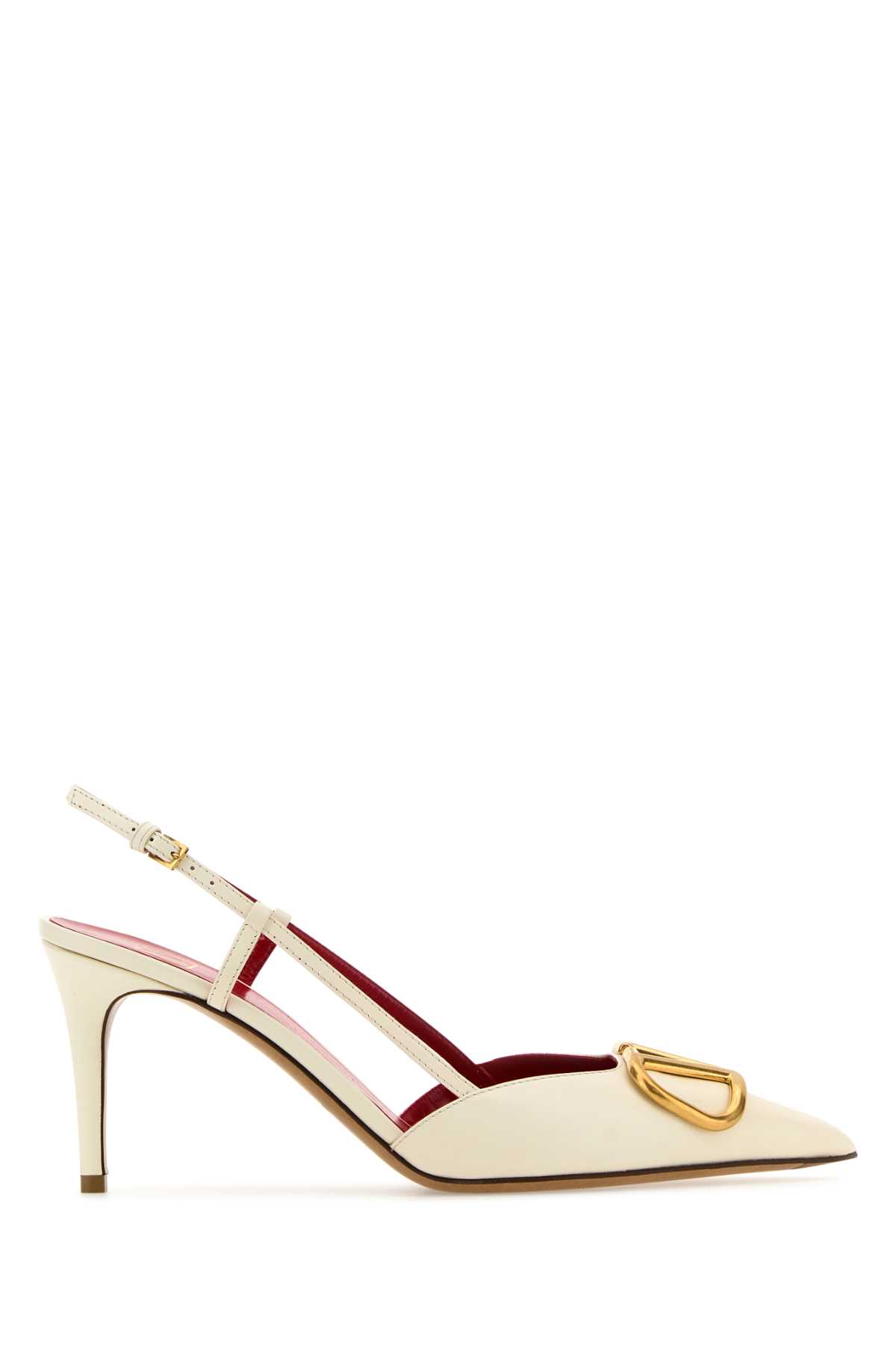 【関税&送料込み】Valentino Garavani Ivory Leather Pumps Valentino Garavani Ivory Leather Vlogo Pumps | italist