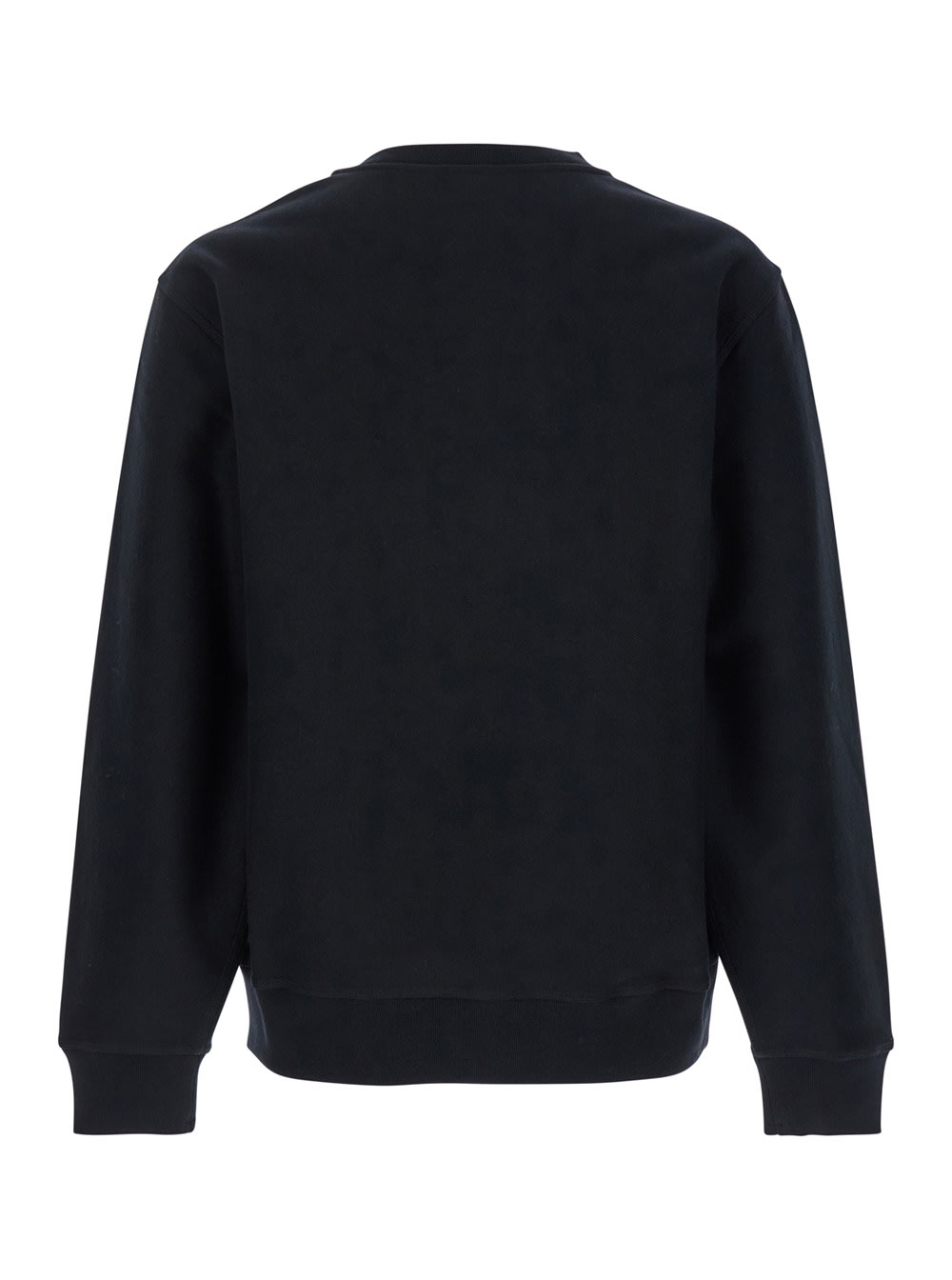 Burberry Black Crewneck Sweatshirt With Embroidered Logo On