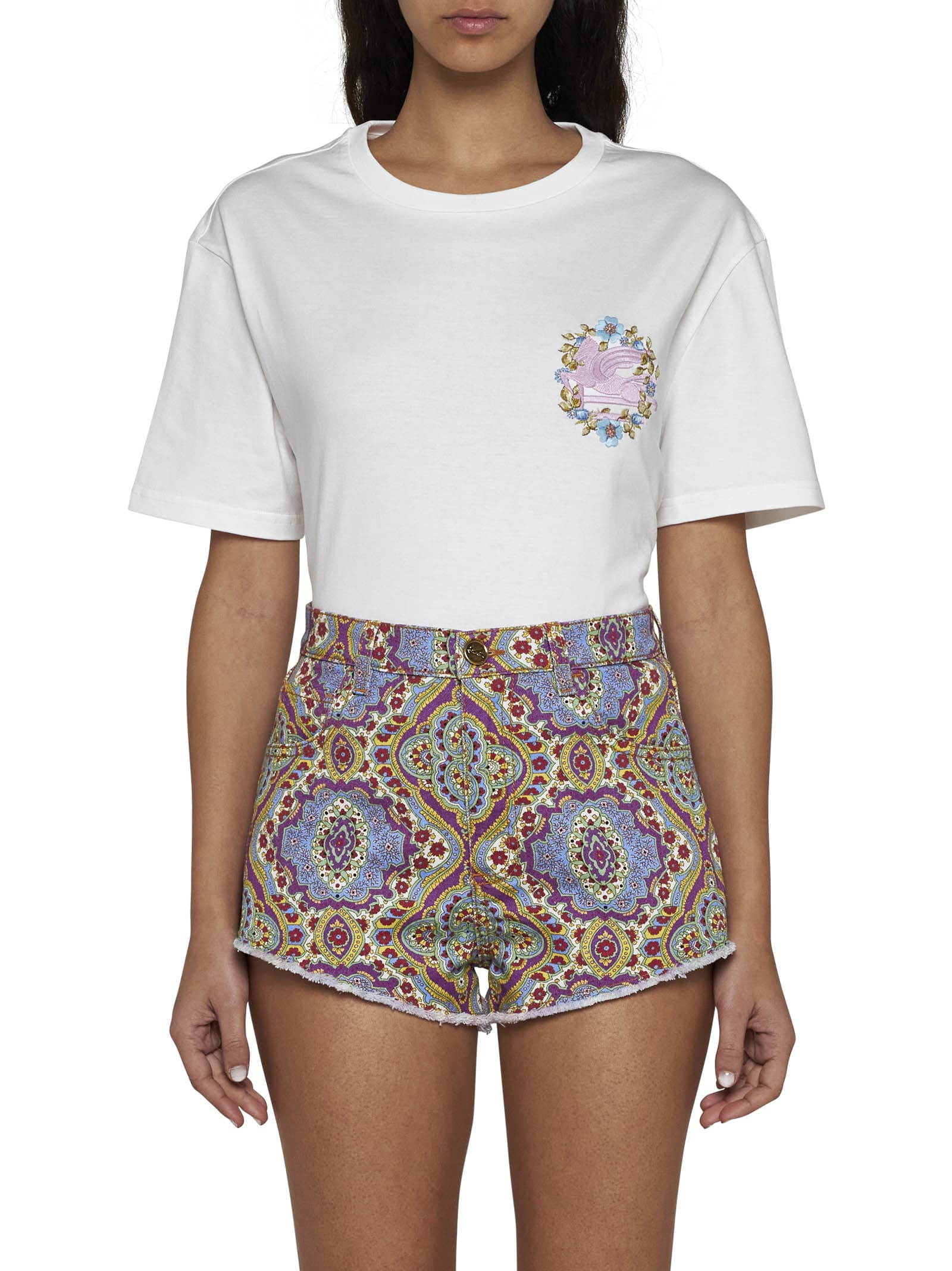 【送料&関税込】Etro Denim Shorts With Medallion Print Etro Denim Shorts With Medallion Print | italist