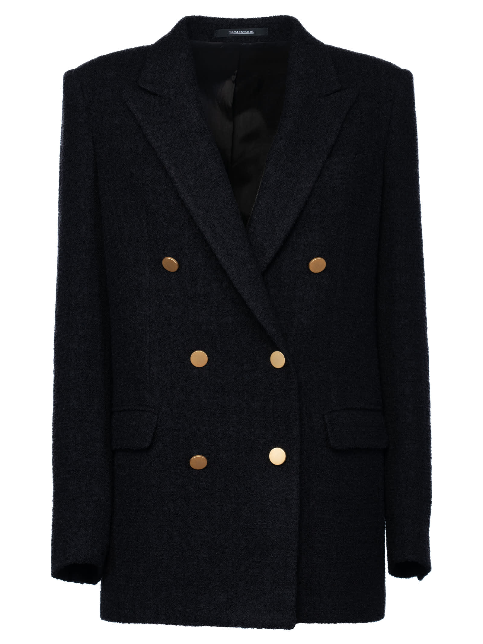 スーツ TAGLIATORE Linen double-breasted blazer Tagliatore double-breasted Linen Blazer | Black | FARFETCH