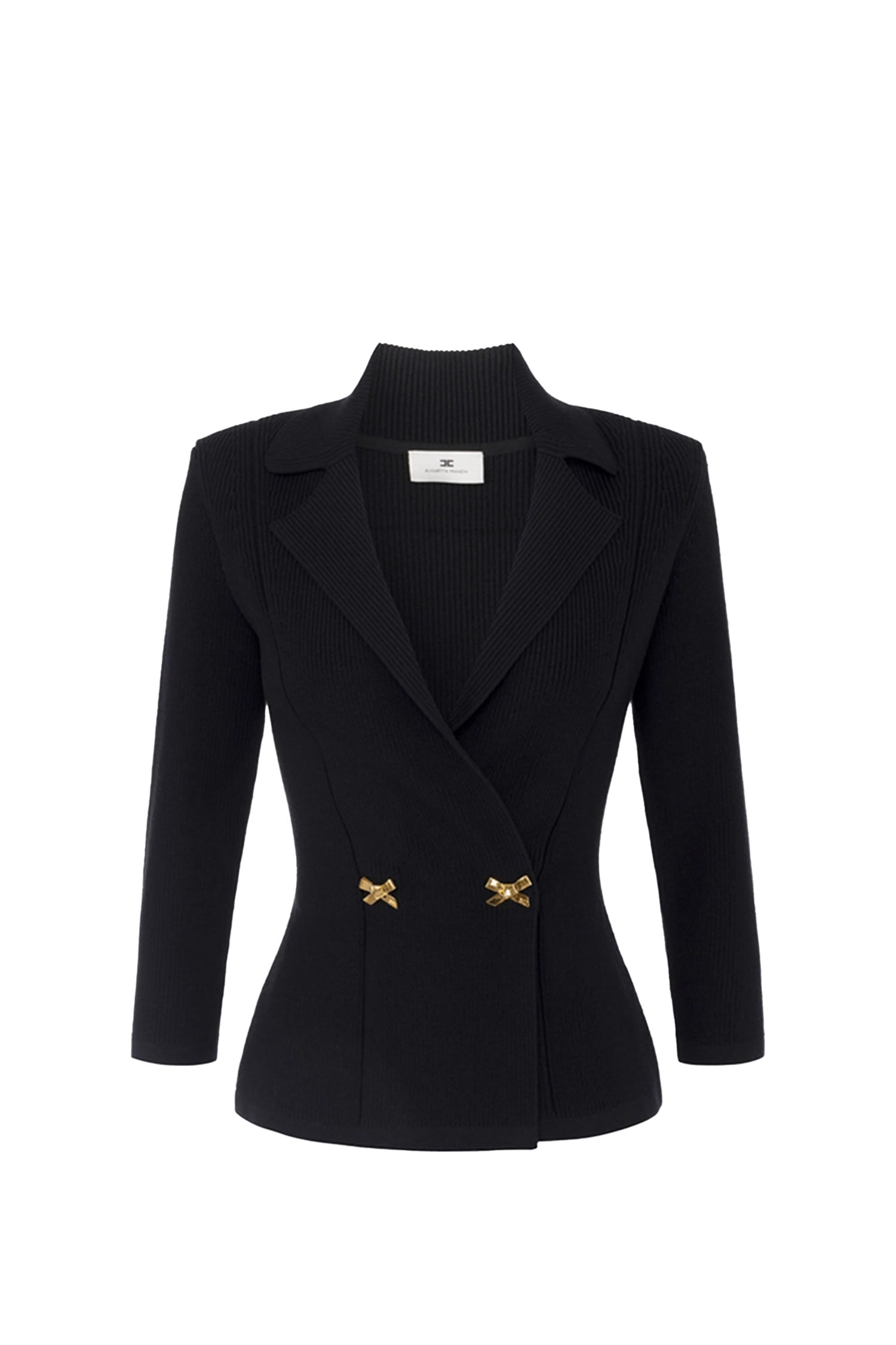Elisabetta Franchi Jewelled Bows Knit Blazer Jacket