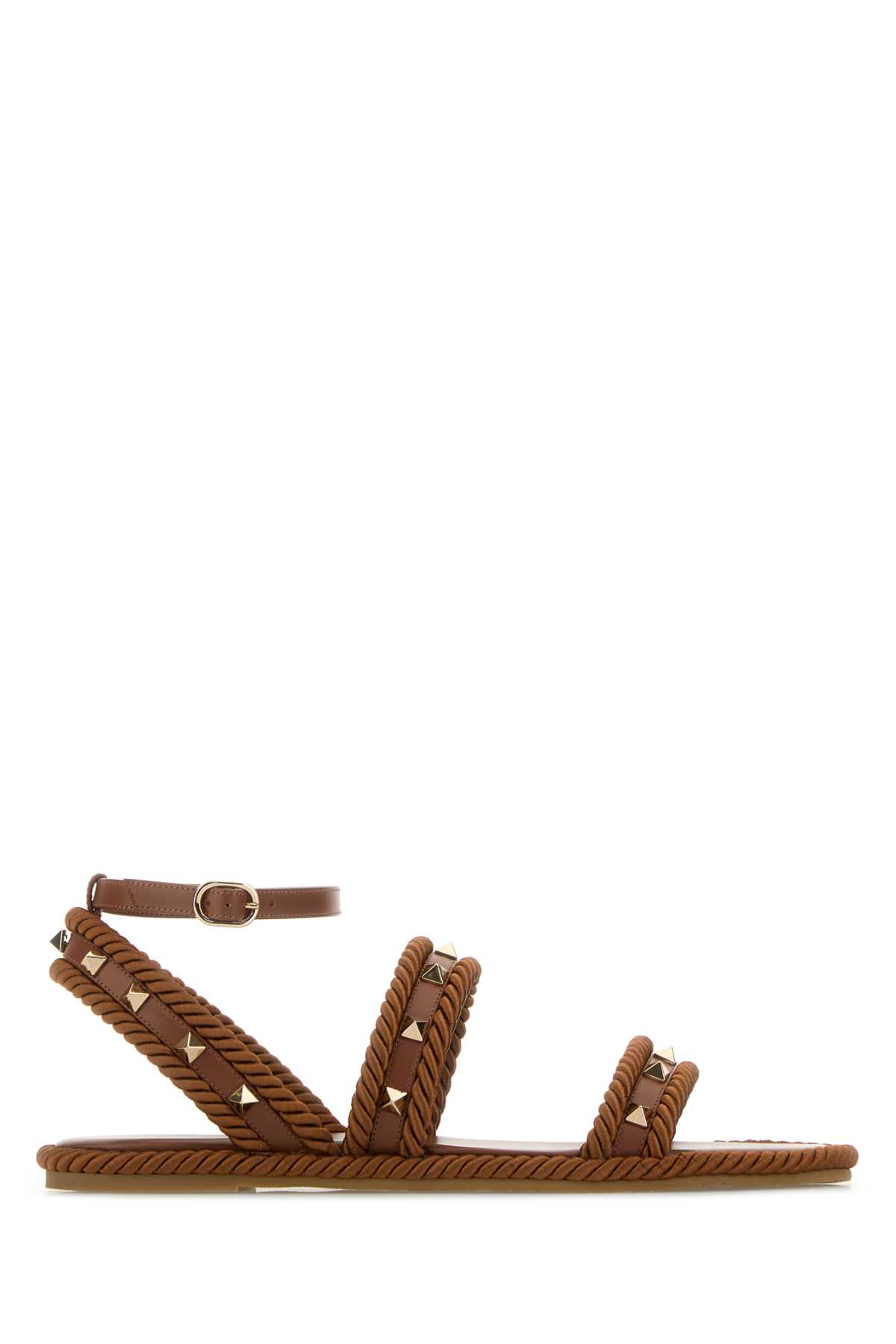 サンダル・ミュール Valentino Garavani Caramel Fabric Rockstud Sandals Valentino Garavani Caramel Fabric Rockstud Sandals | italist