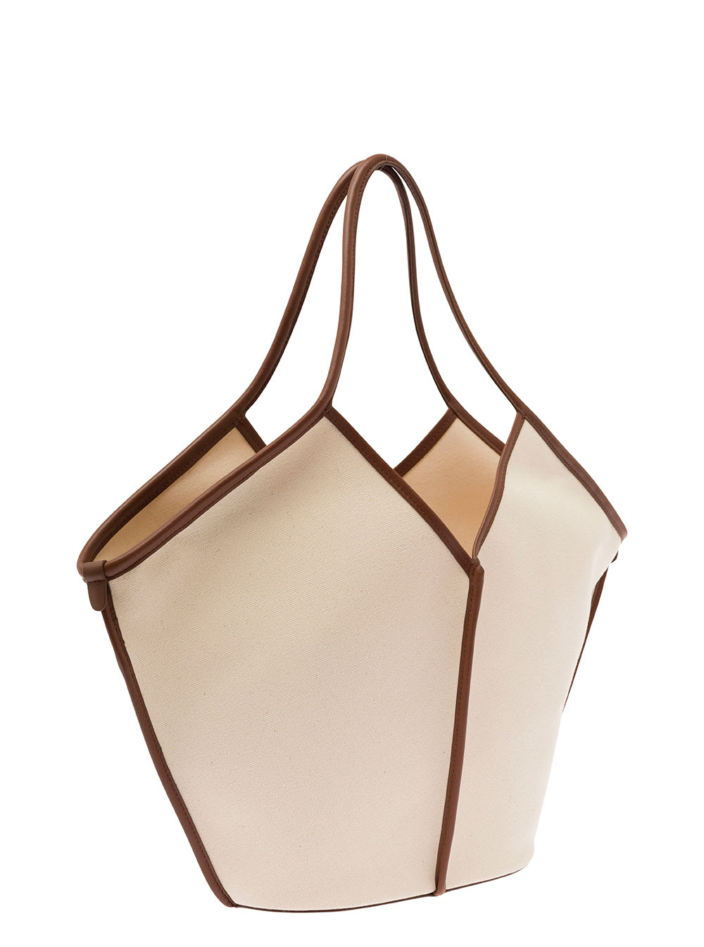 Calella Suede Tote in Beige and Brown