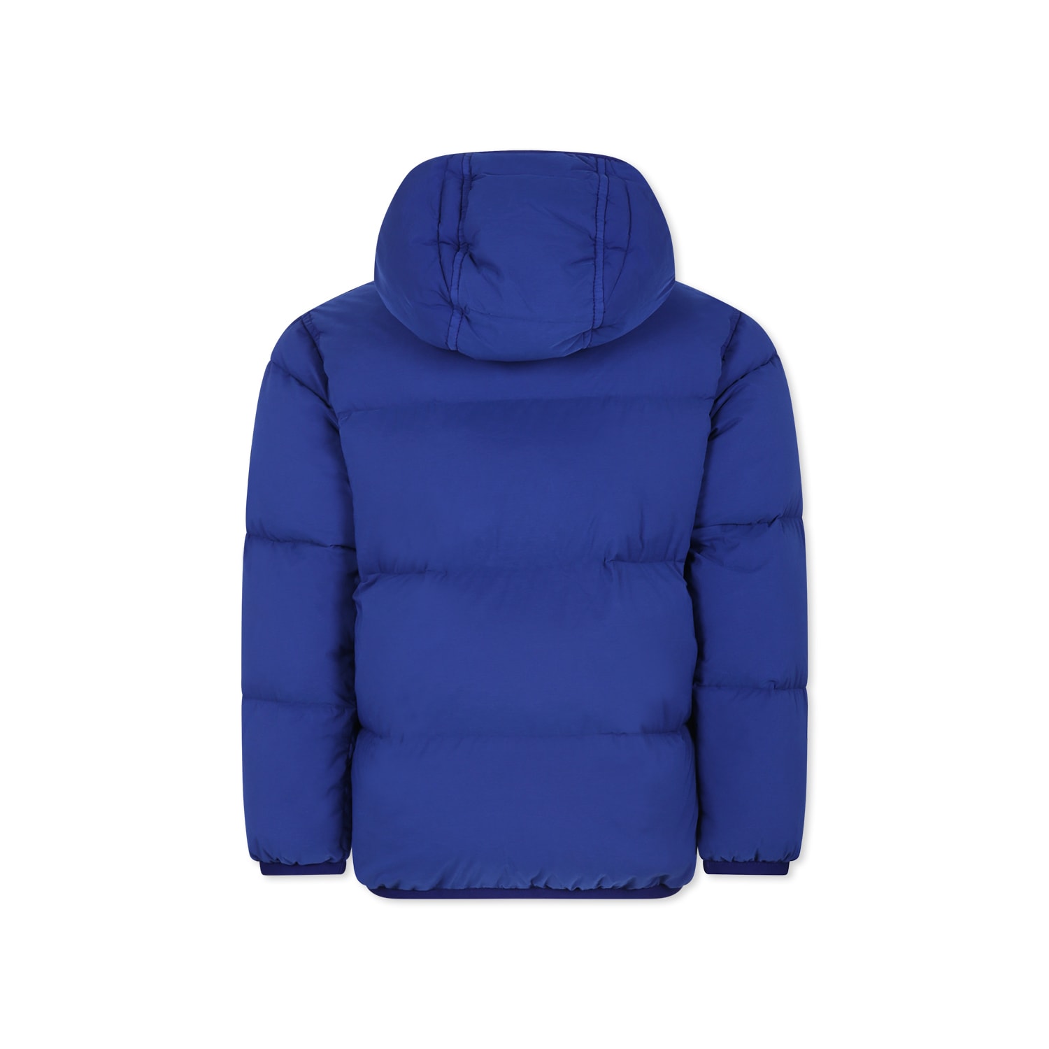 Stone Island Junior Light Blue Down Jacket For Boy With