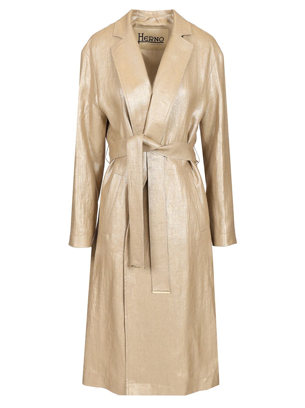 トレンチコート Herno Chic Coated Linen Trench Coat Herno 