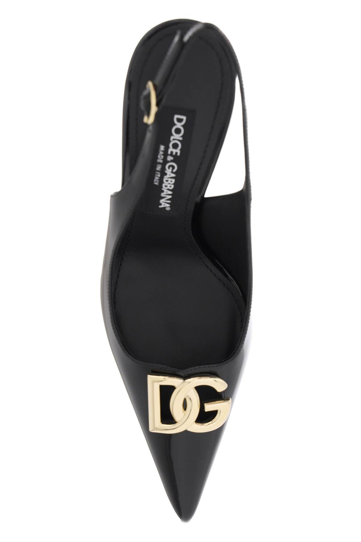 Dolce & Gabbana Glossy Leather Slingback Pumps | italist