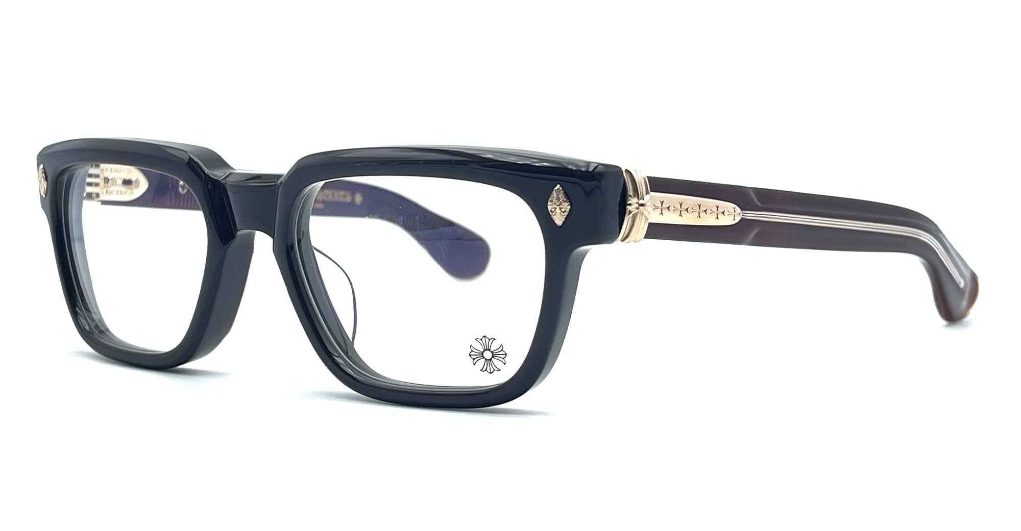 希少★送料無料【CHROME HEARTS】メガネ Pen 15 Classic Brown Chrome Hearts Pen 15 - Classic Brown Rx Glasses | italist