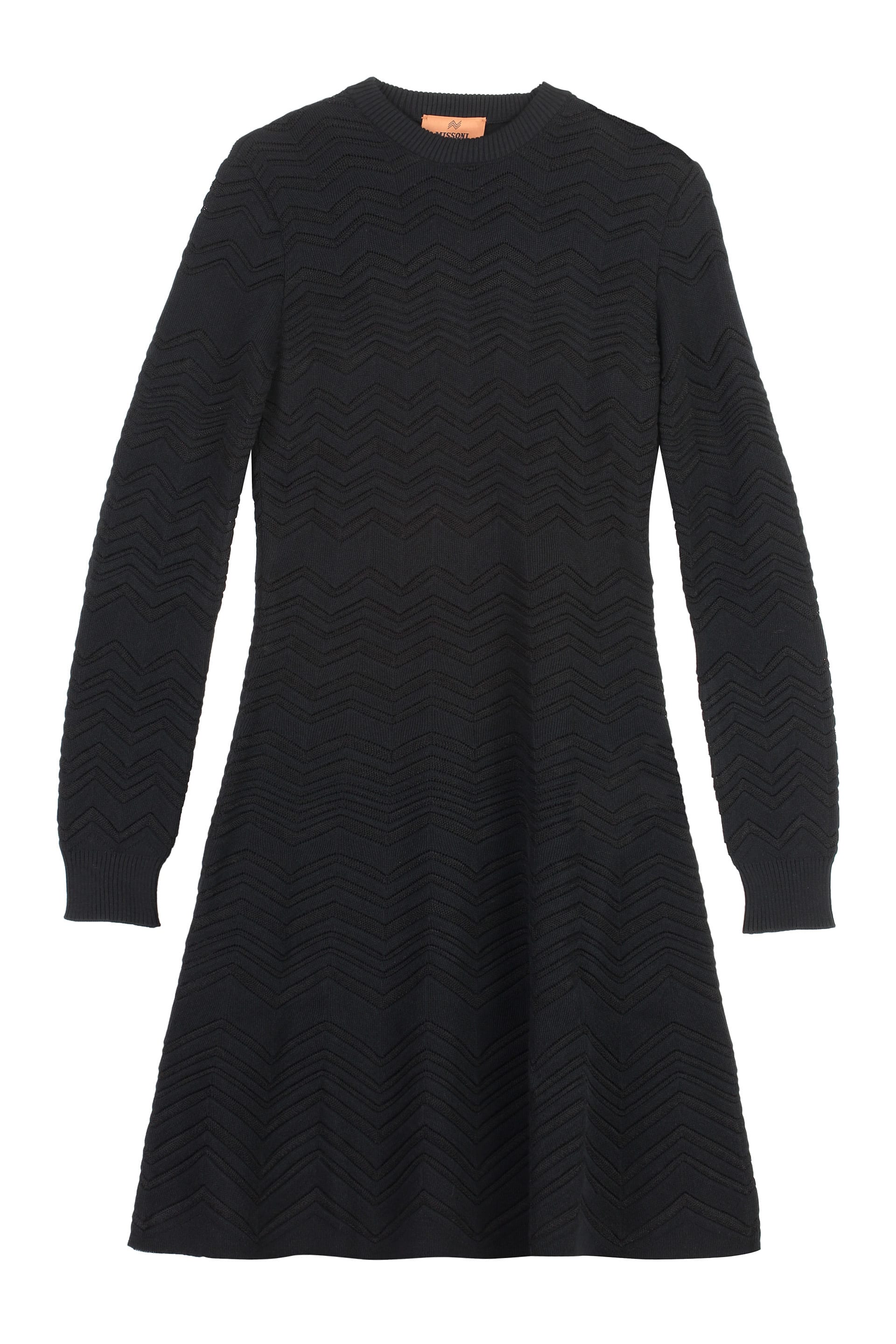 geometric jacquard wool dress