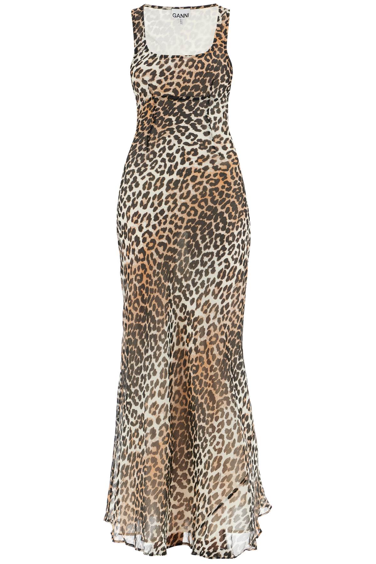 maxi chiffon animal print dress