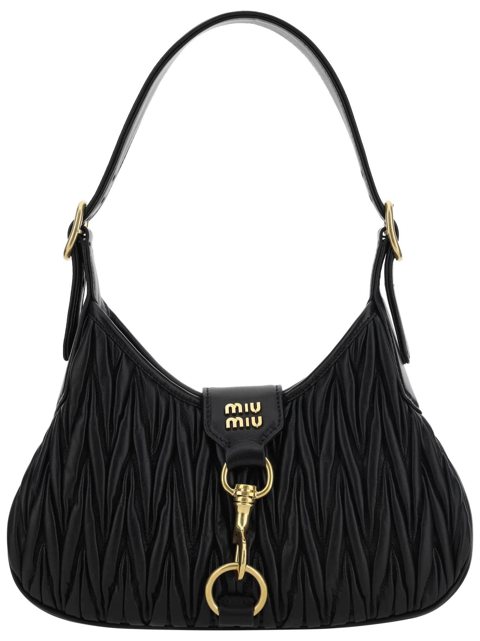 Shoulder Bags  Women Miu Miu Leather shoulder bag with snap hook