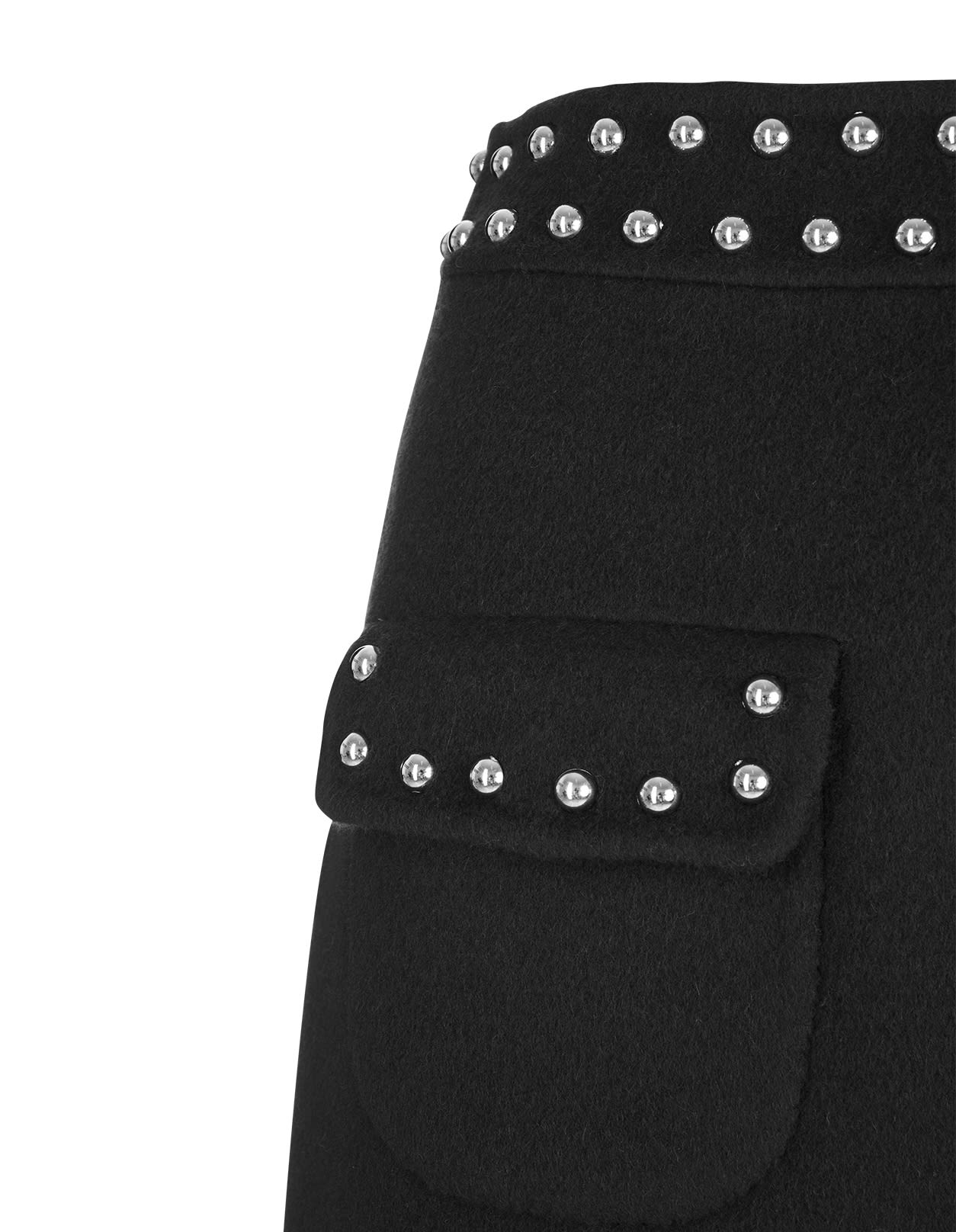 Womens Skirts P.A.R.O.S.H P.A.R.O.S.H Black Leak Wool Mini Skirt in Nero Skirts - Save 7% 
