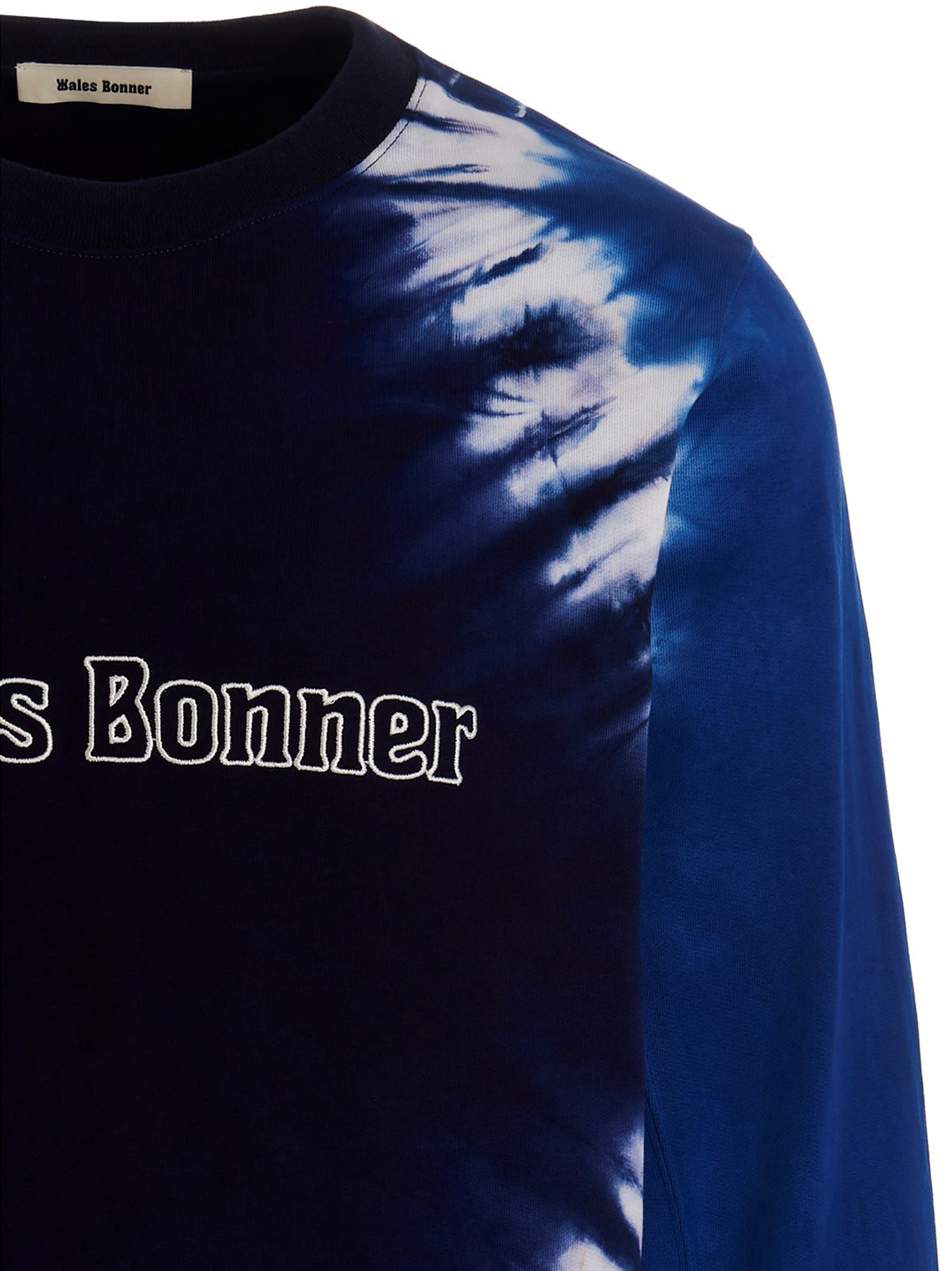 Wales Bonner Logo Embroidery Tie Dye Sweatshirt | italist
