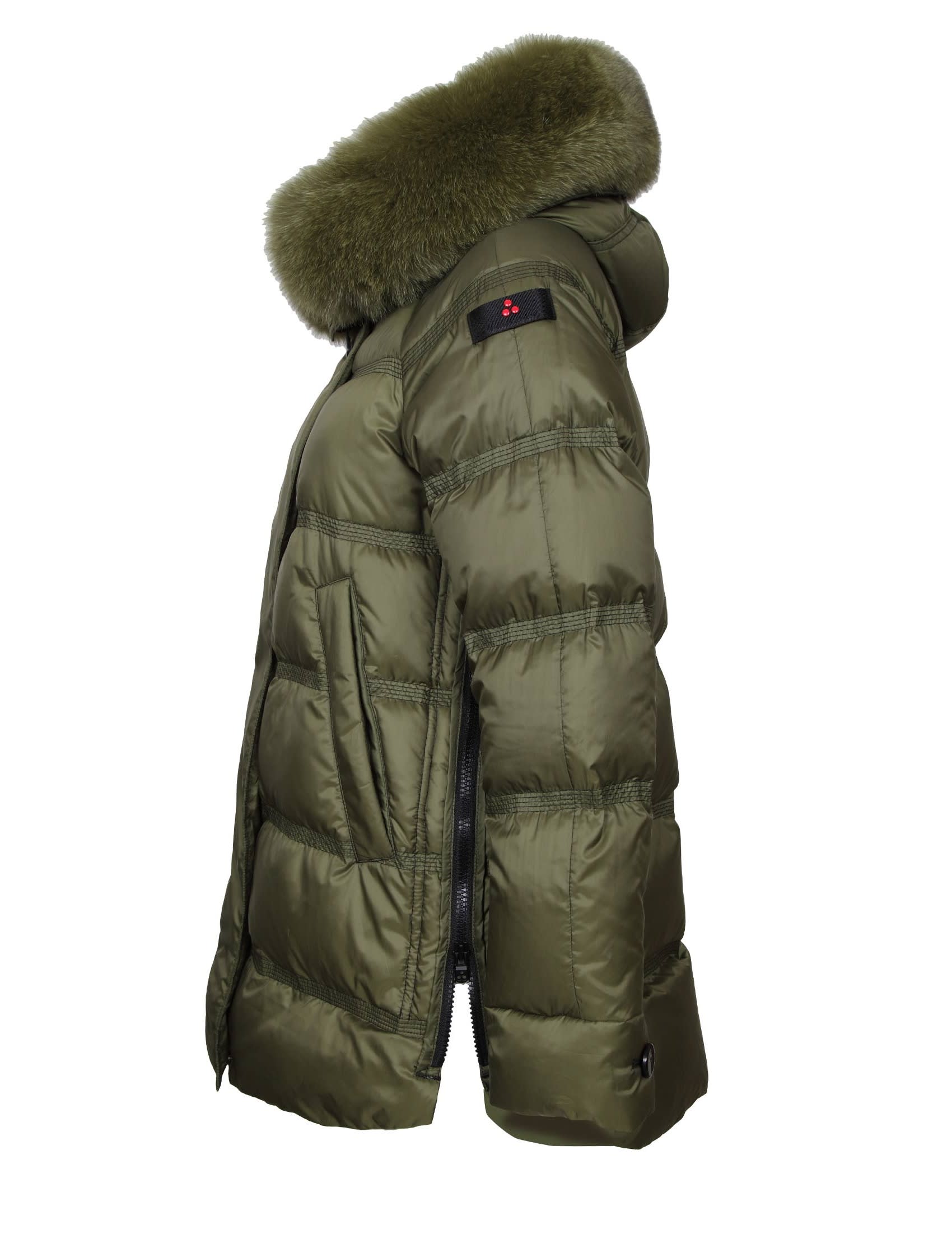 PEUTEREY TAKAN MQS 03 FUR ファー フード ダウン ジャケット Peuterey Takan Mqs 03 Fur Down Jacket Green Color | italist