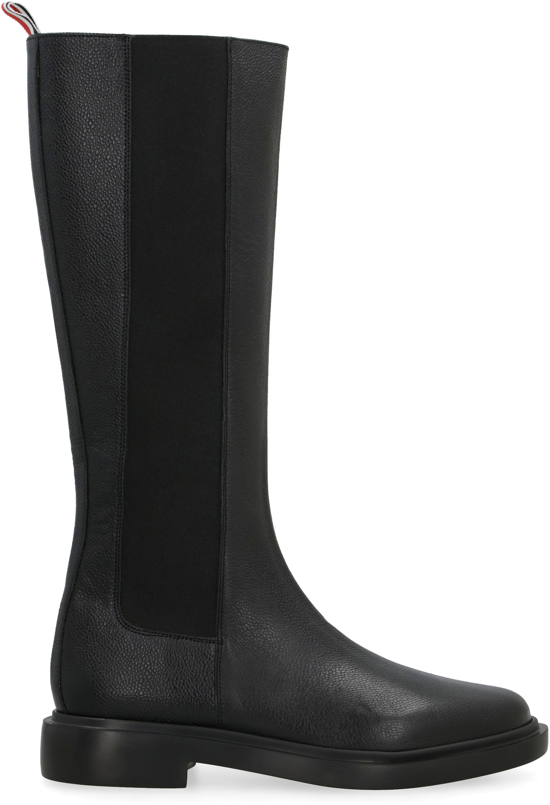 THOM BROWNE 正規品関税込みLeather Chelsea BootsFFB138A 06257 Pebble Grain 4 Bar Knee High Chelsea Boot | Thom Browne