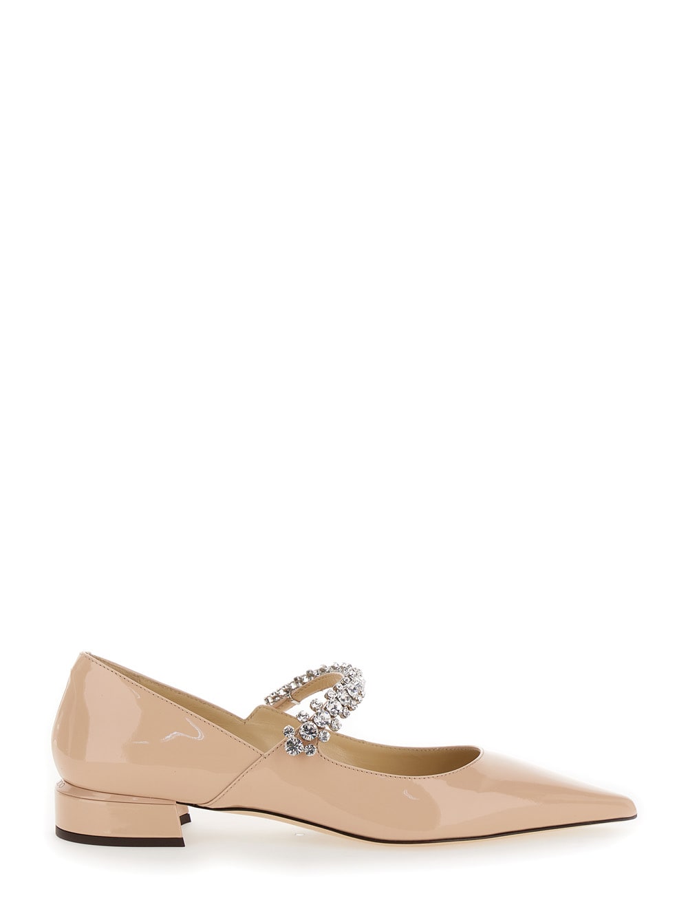 Jimmy Choo Pink Rhinestoned Ballet Shoes With Low Heel In Jimmy Choo Pink Rhinestoned Ballet Shoes With Low Heel In