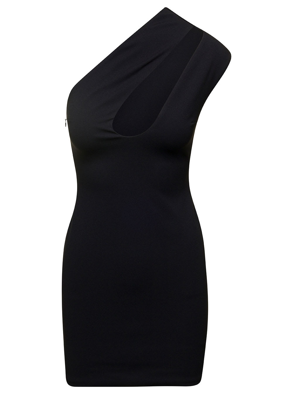 black alexa cut-out minidress in crepe knit woman