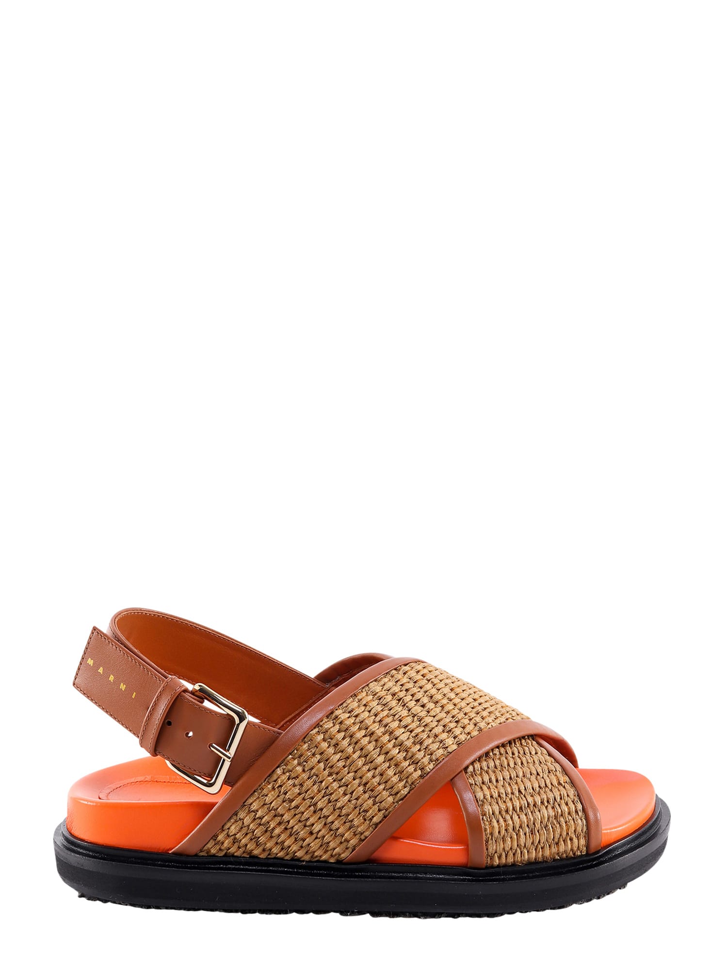 【関税＆送料込み】Marni Brown Raffia Blend Fussbett Sandal Marni Brown Raffia Blend Fussbett Sandals | italist, ALWAYS