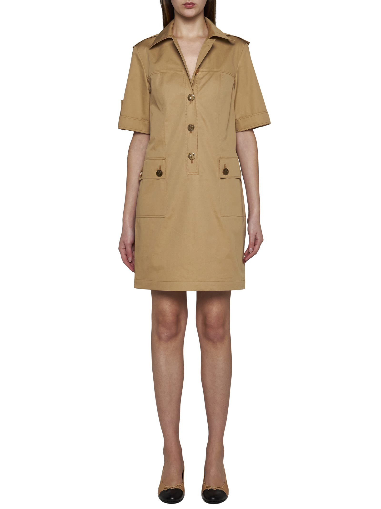 【送料&関税込】Tory Burch Beige camp Mini Dress Tory Burch Beige 'camp' Mini Dress | italist