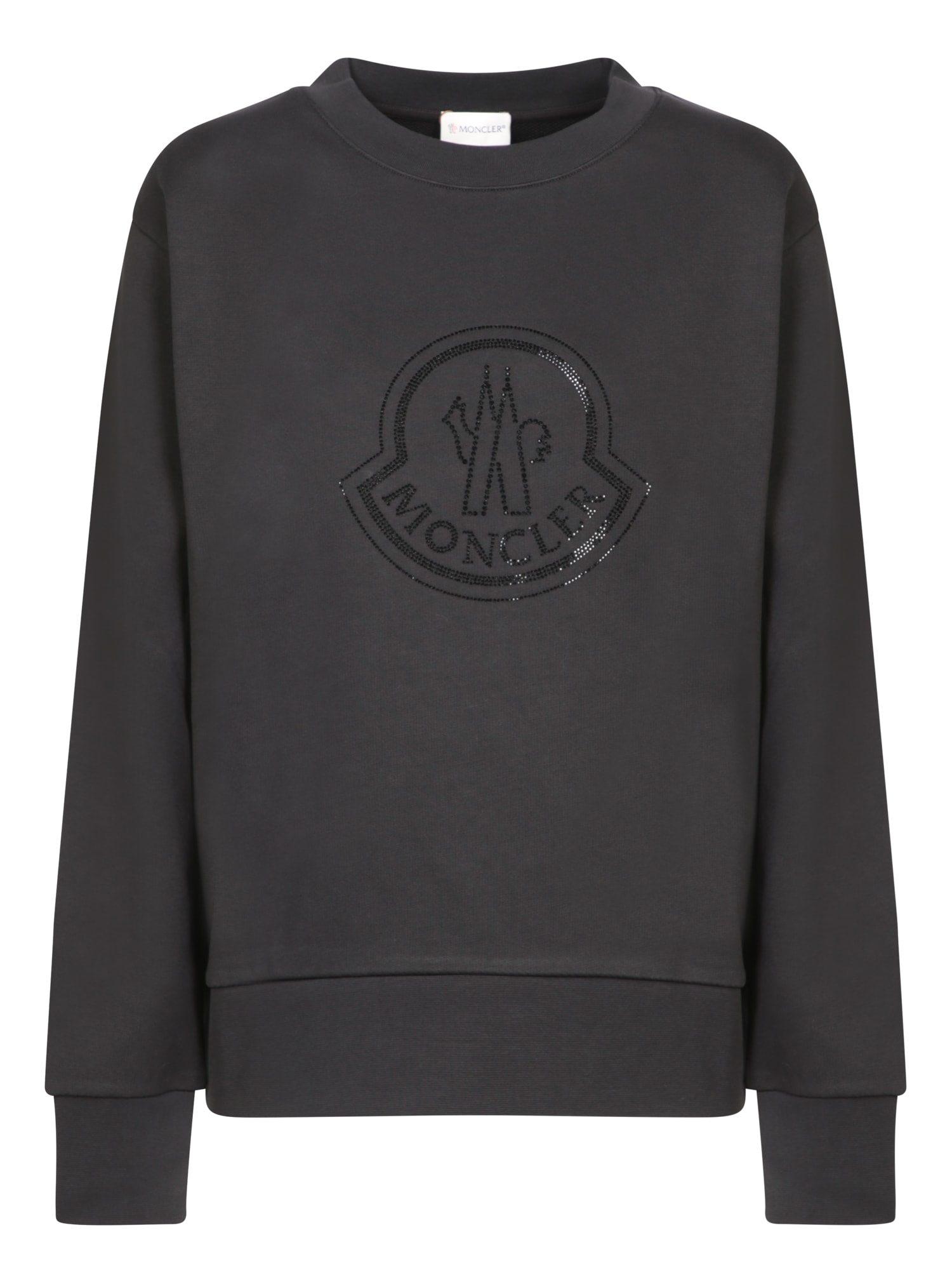 MONCLER｜SWEATSHIRTS (8G00053 89A9D 999) Moncler Logo Black Cotton Sweatshirt | italist
