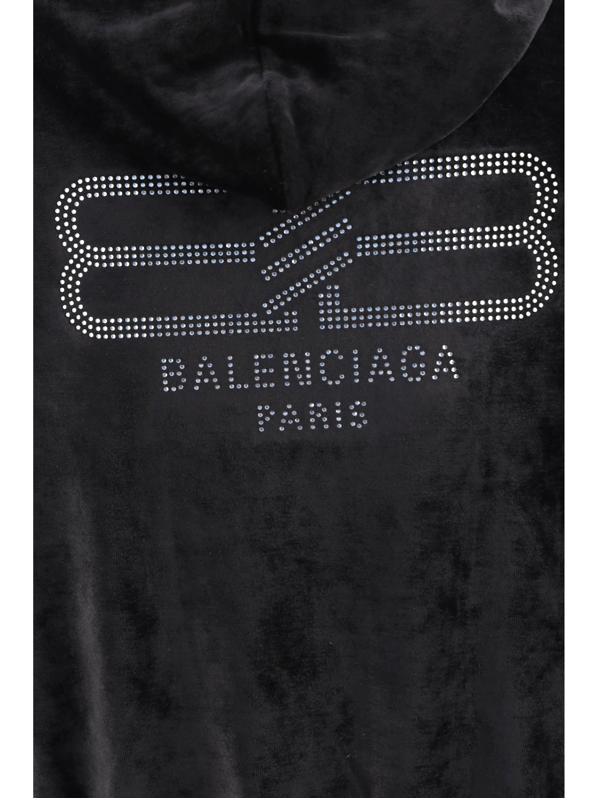 【送料&関税込】Balenciaga Velvet Full Zip Hoodie Balenciaga - Velvet full zip hoodie black - The Corner