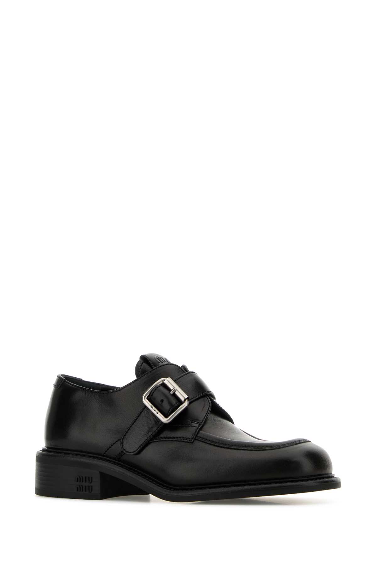 イタリア製 MIU MIU ブラックサテンビジュードレスシューズ　主役用❣️ Miu Miu Black Leather Monk Strap Shoes | italist