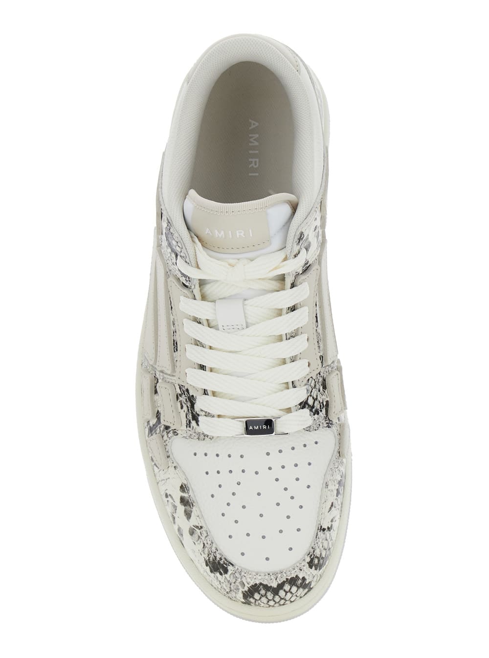 AMIRI 'skull' Grey Low Top Sneakers With Skull Patch In