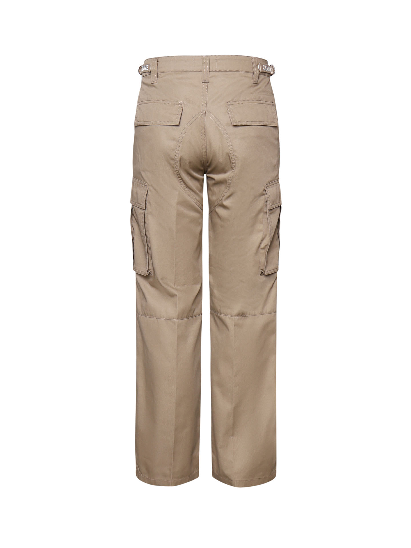 CELINE CARGO PANTS IN COTTON LINEN - BLACK | CELINE