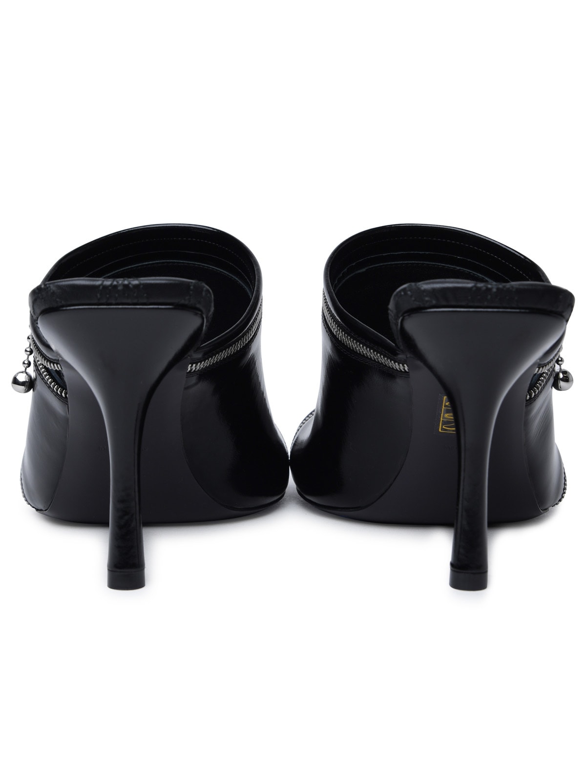 サンダル・ミュール BURBERRY BLACK LEATHER PEEP MULES Burberry Black Leather Peep Mules | italist