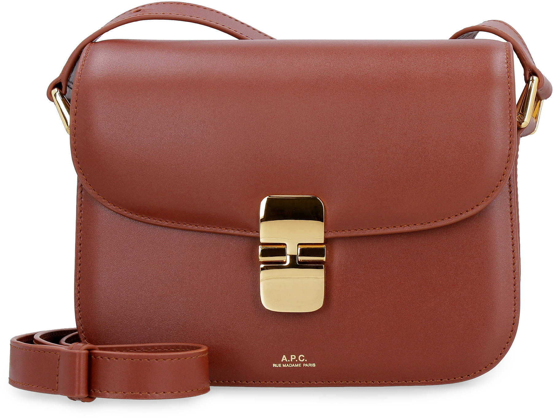 A.P.C Grace Leather Crossbody Bag - Brown