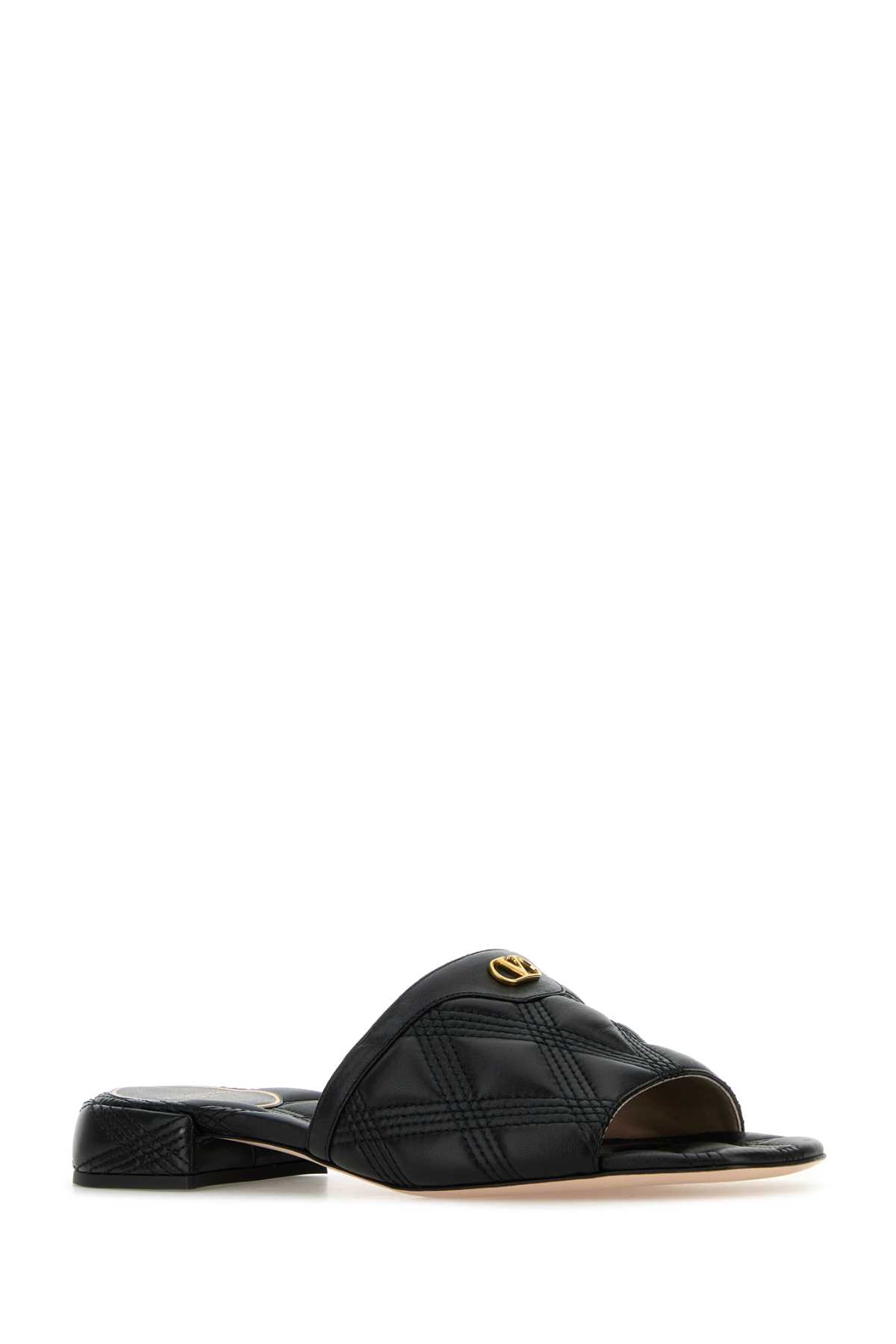 サンダル・ミュール VALENTINO Black leather Quiltie slippers (6W2S0LK0KHU 0NO) Valentino Garavani Black Leather Quiltie Slippers | italist