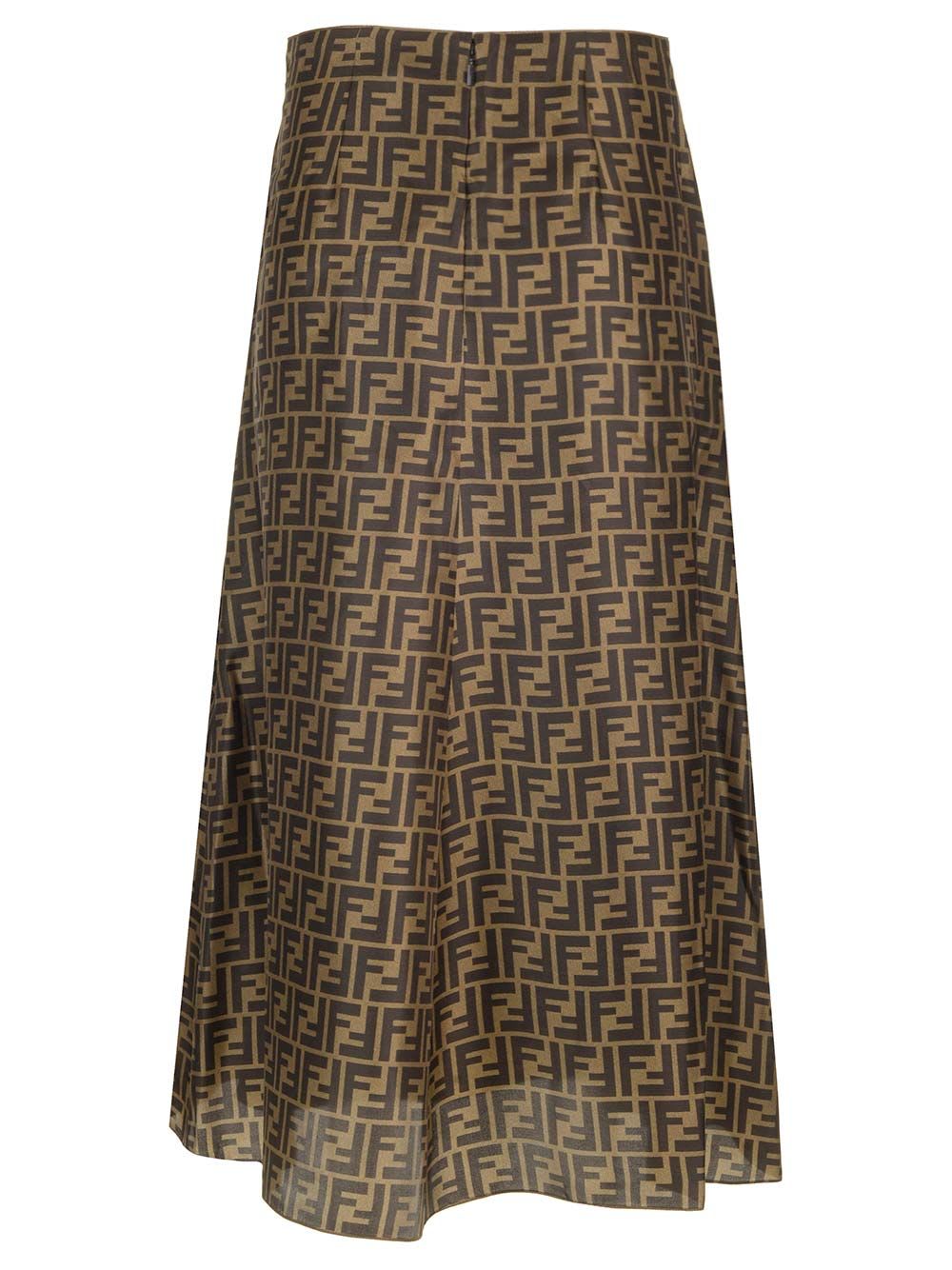 FENDI ピンク FF シルク スカート Fendi Brown Ff Twill Skirt | italist