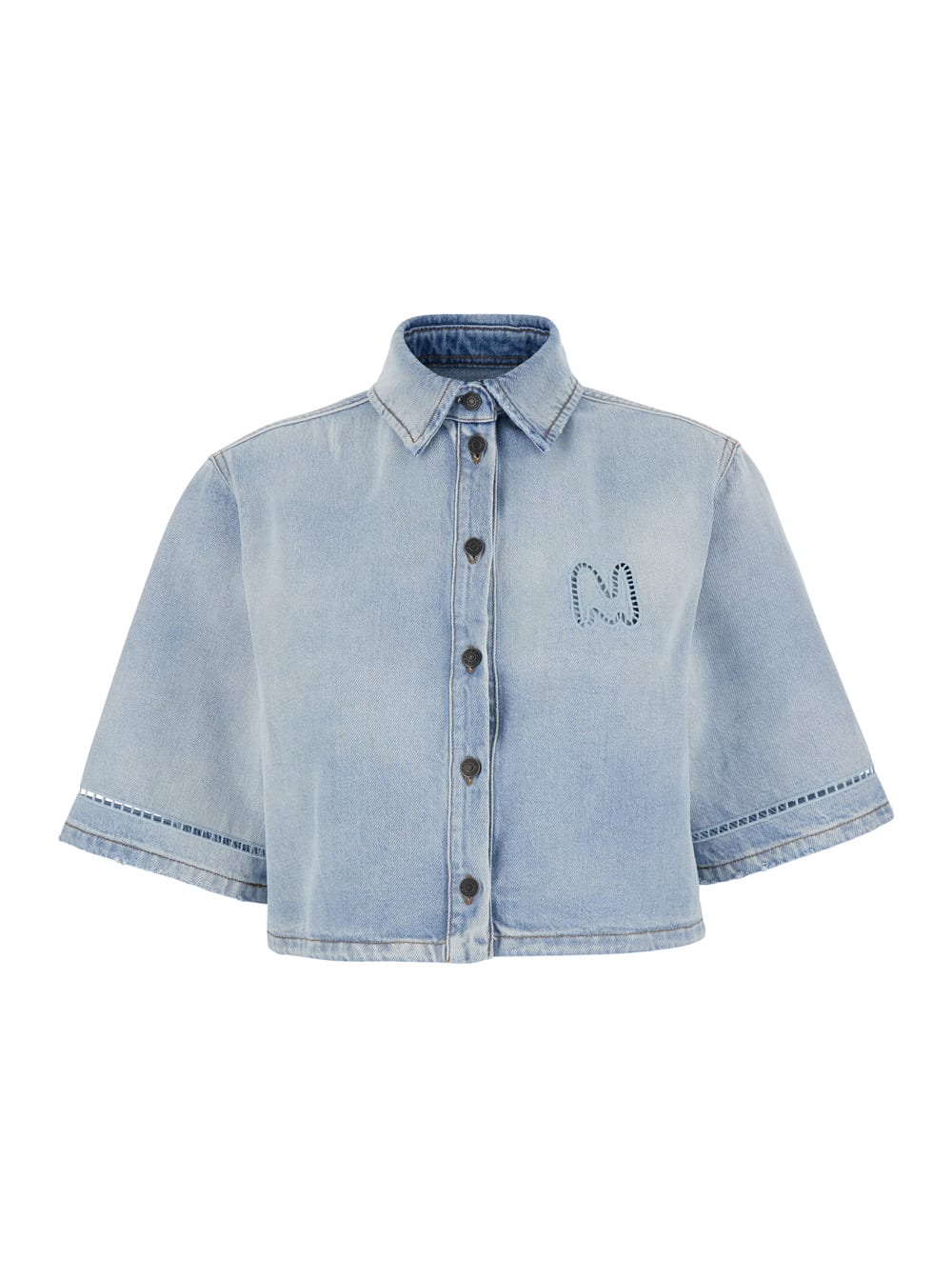 Tシャツ・カットソー MSGM Light Blue Cotton T-Shirt 1200W-3170-LightBlue-0-