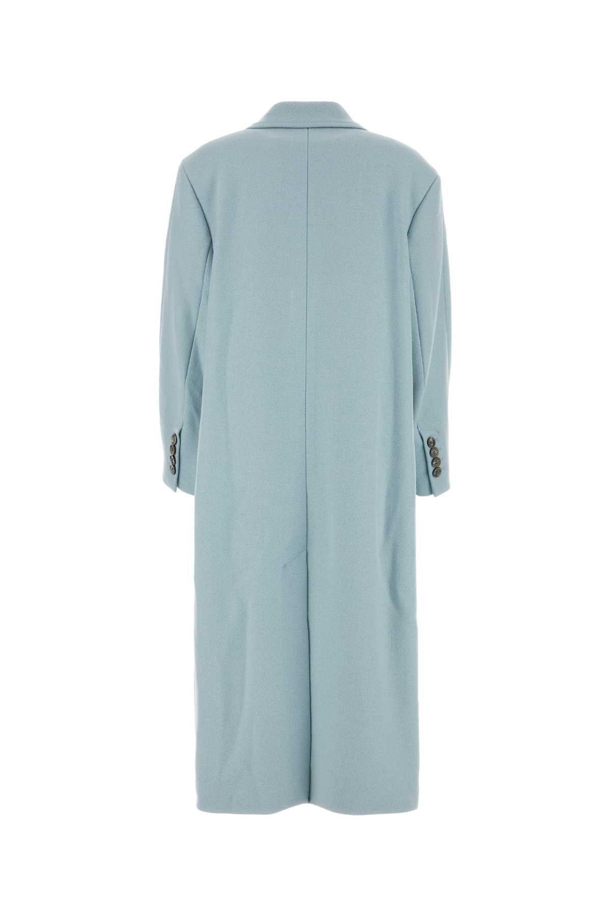 【送料&関税込】Ami Alexandre Mattiussi Powder Blue Wool Ble Ami Alexandre Mattiussi Powder Blue Wool Blend Coat