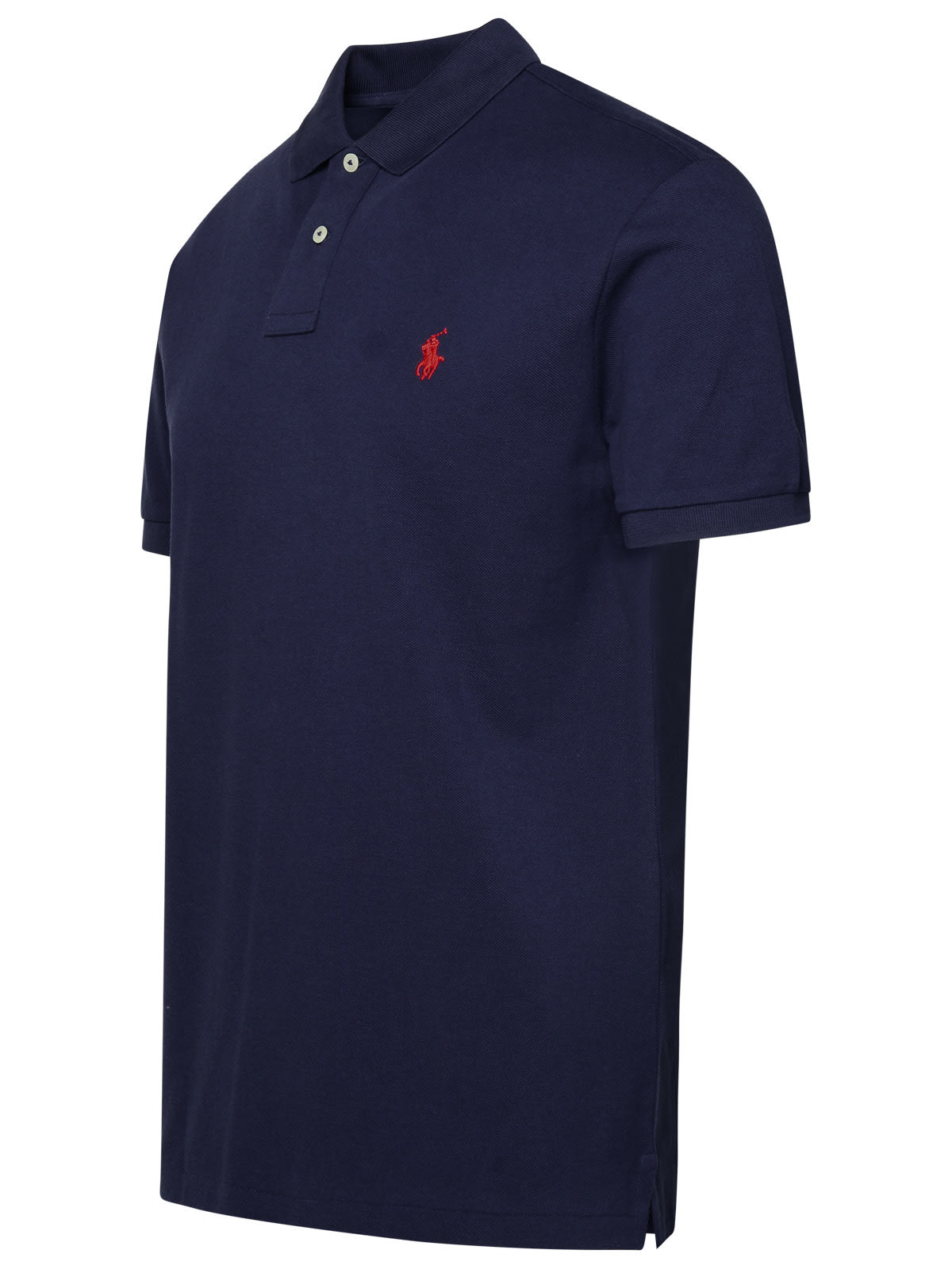 【関税&送料込】Polo Ralph Lauren Navy Blue Cotton Classic-F Classic Fit Dot Soft Cotton Polo Shirt
