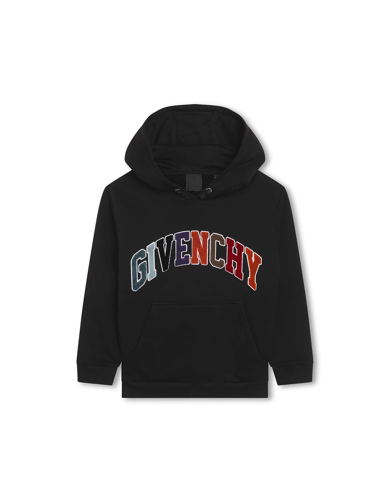 Givenchy Black Hoodie With Multicoloured Signature italist