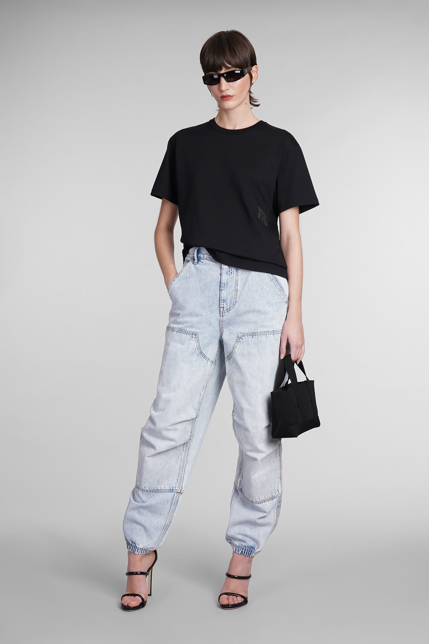 【送料&関税込】T by Alexander Wang Black Cotton T-shirt Alexander Wang T By Alexander Wang T-Shirt - T-Shirts