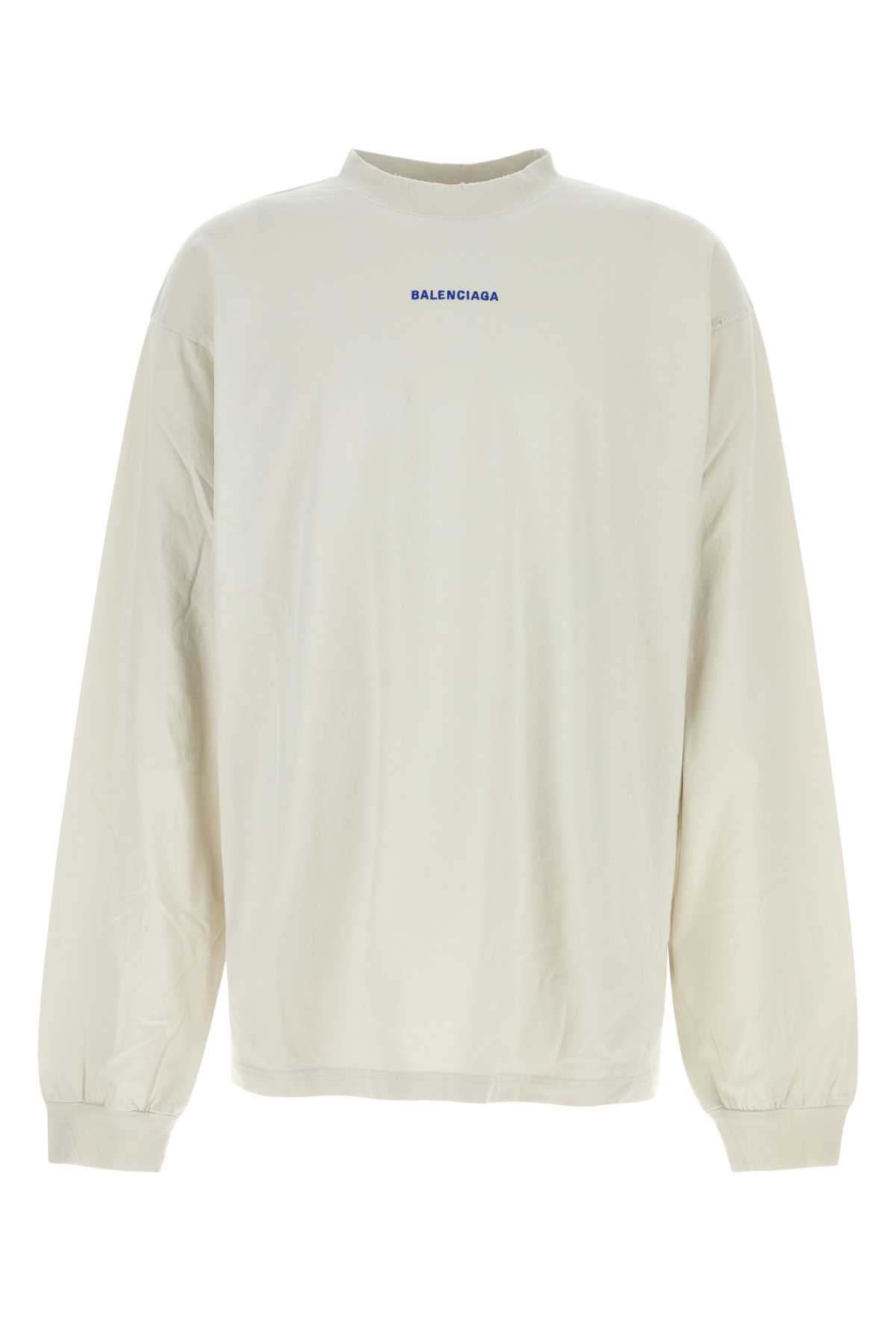 Tシャツ・カットソー BALENCIAGA FW25 Chalk cotton t-shirt (744449TSVO9 8016) Balenciaga Chalk Cotton T-shirt | italist