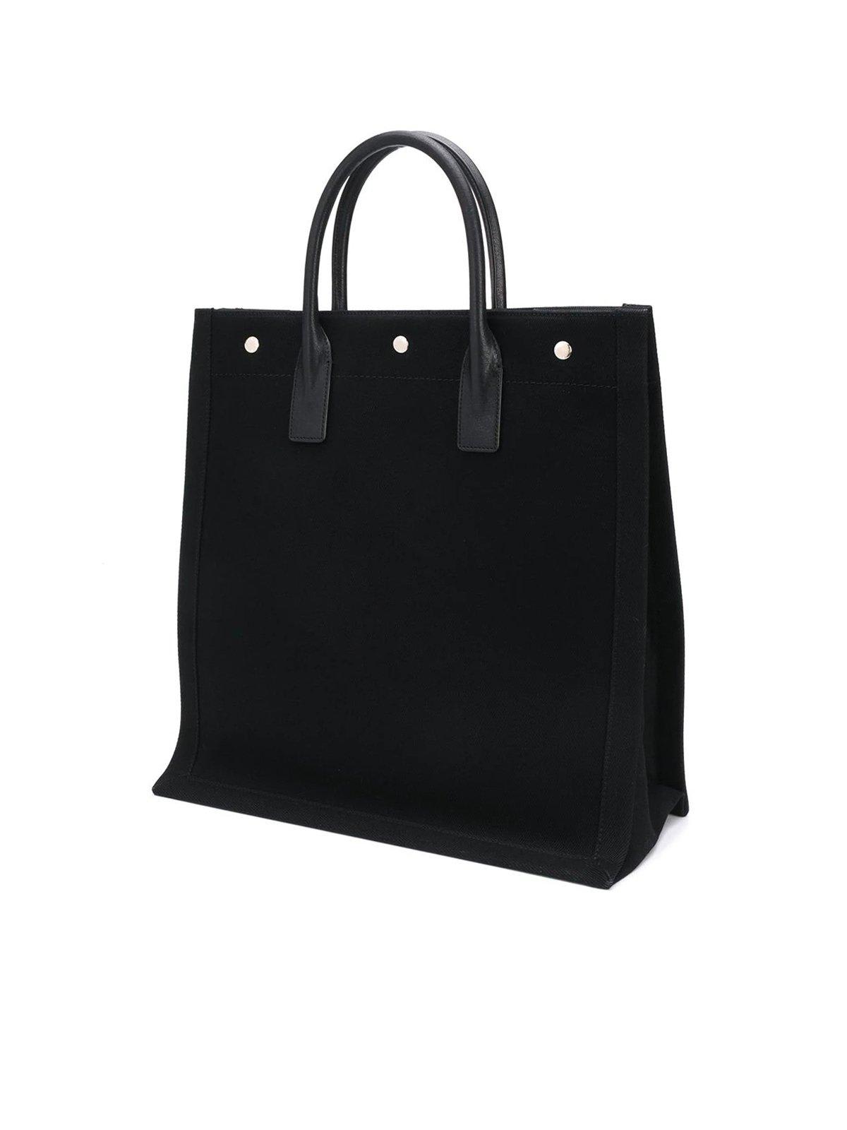 【関税&送料込】Saint Laurent Black Canvas Rive Gauche Shopp Saint Laurent Black Canvas Rive Gauche Shopping Bag