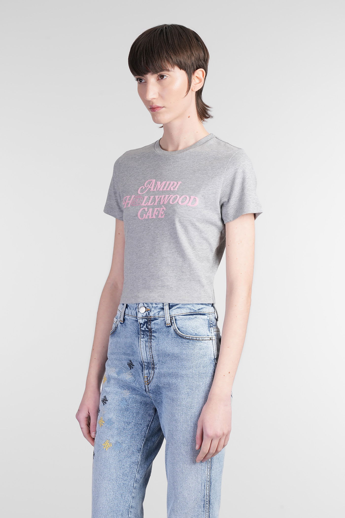 【関税・送料込み】AMIRI T-SHIRTS GREY COTTON T-SHIRT AMIRI OVERSIZED TEE - Grey | AMIRI