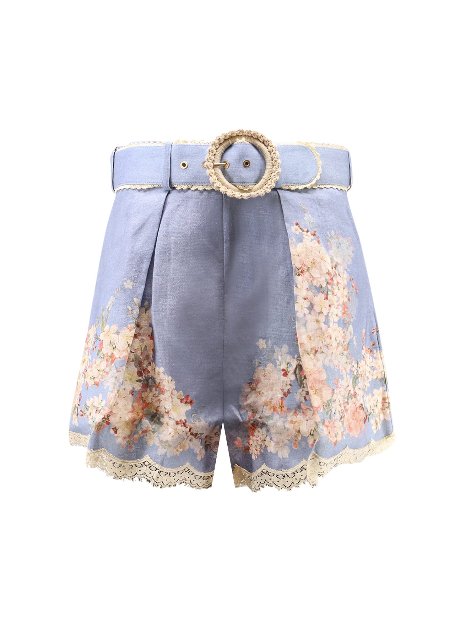 ショートパンツ Zimmermann Cascadian Tuck Light Blue Ramie Shorts Zimmermann Cascadian Tuck Ramie Shorts | italist