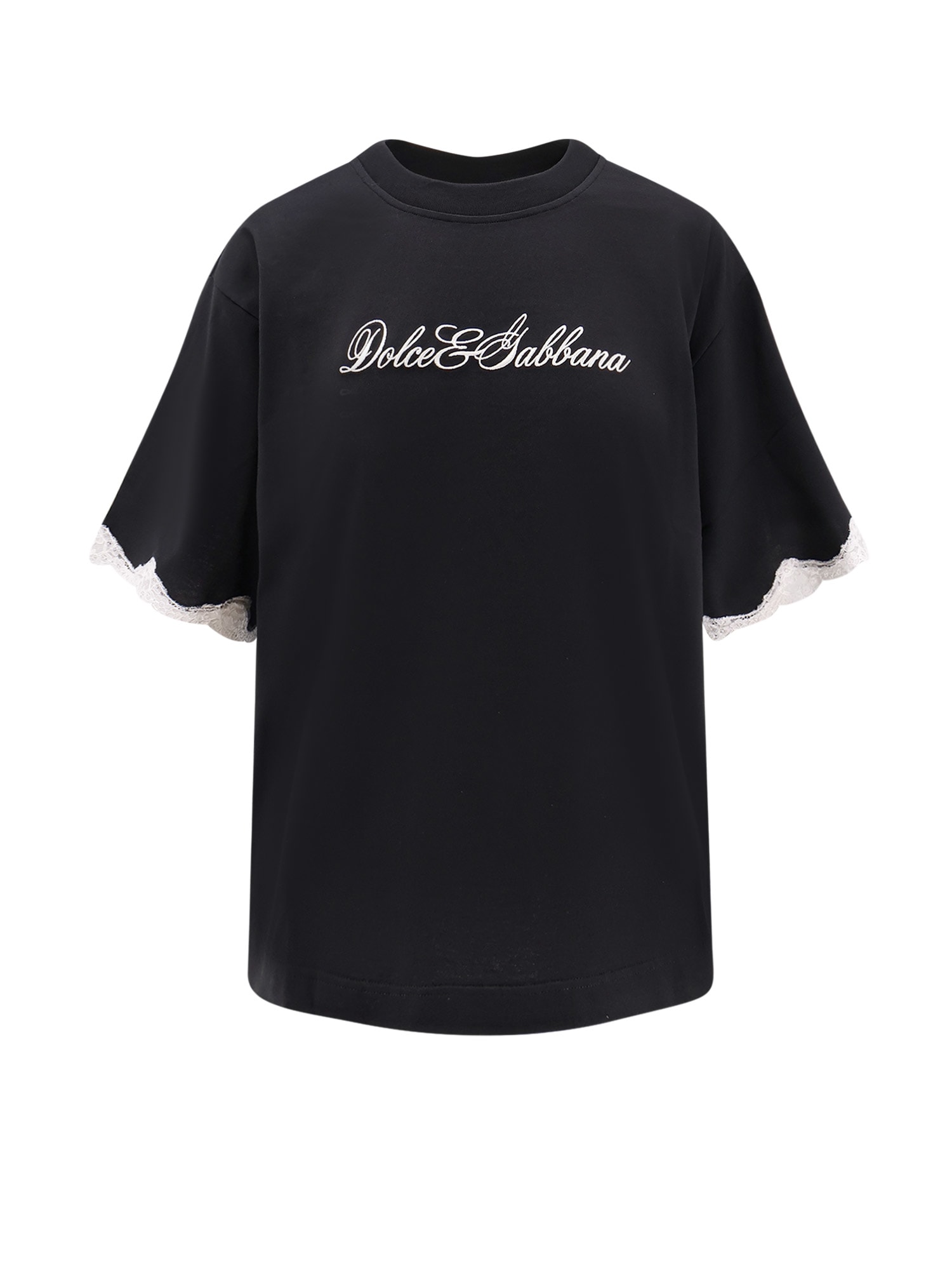Tシャツ・カットソー Dolce & Gabbana Cotton T-Shirt With Lace Details Dolce & Gabbana Cotton T-shirt With Lace Details | italist
