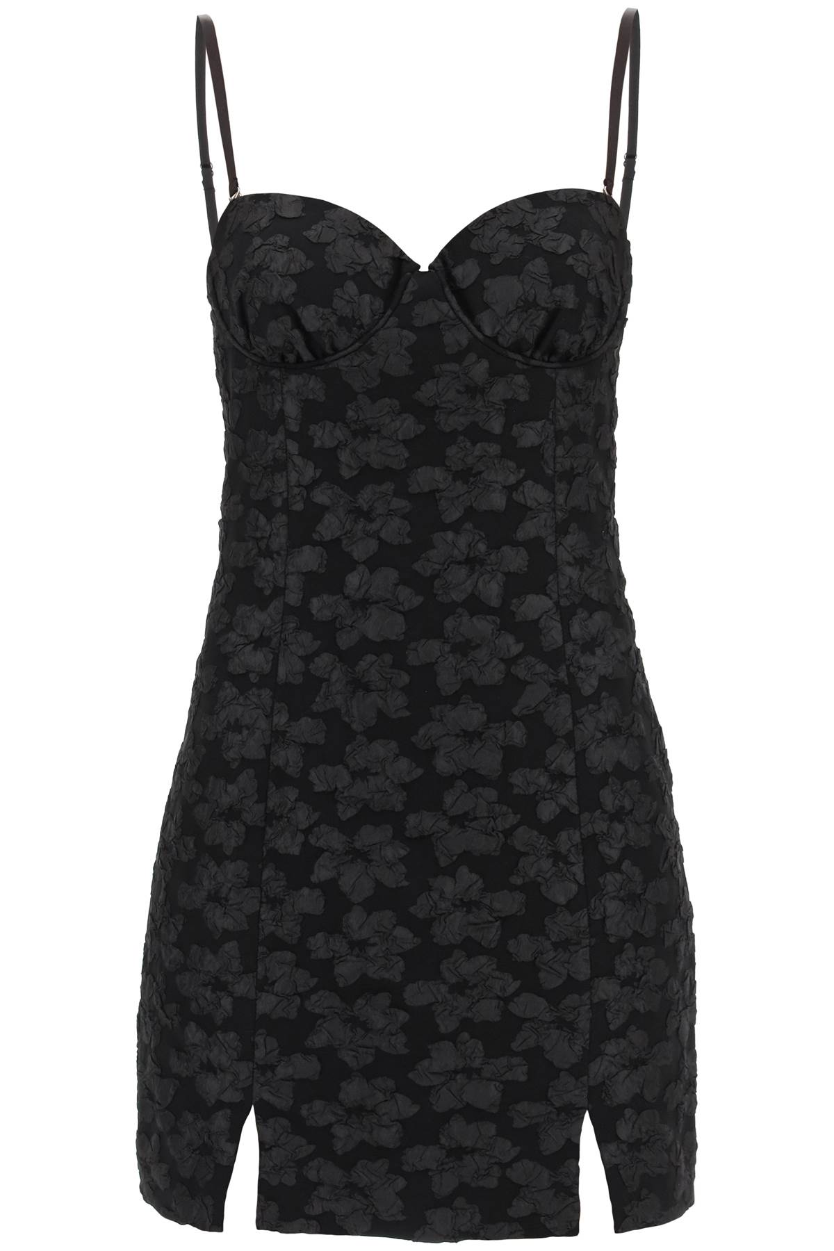 3d jacquard bustier mini dress