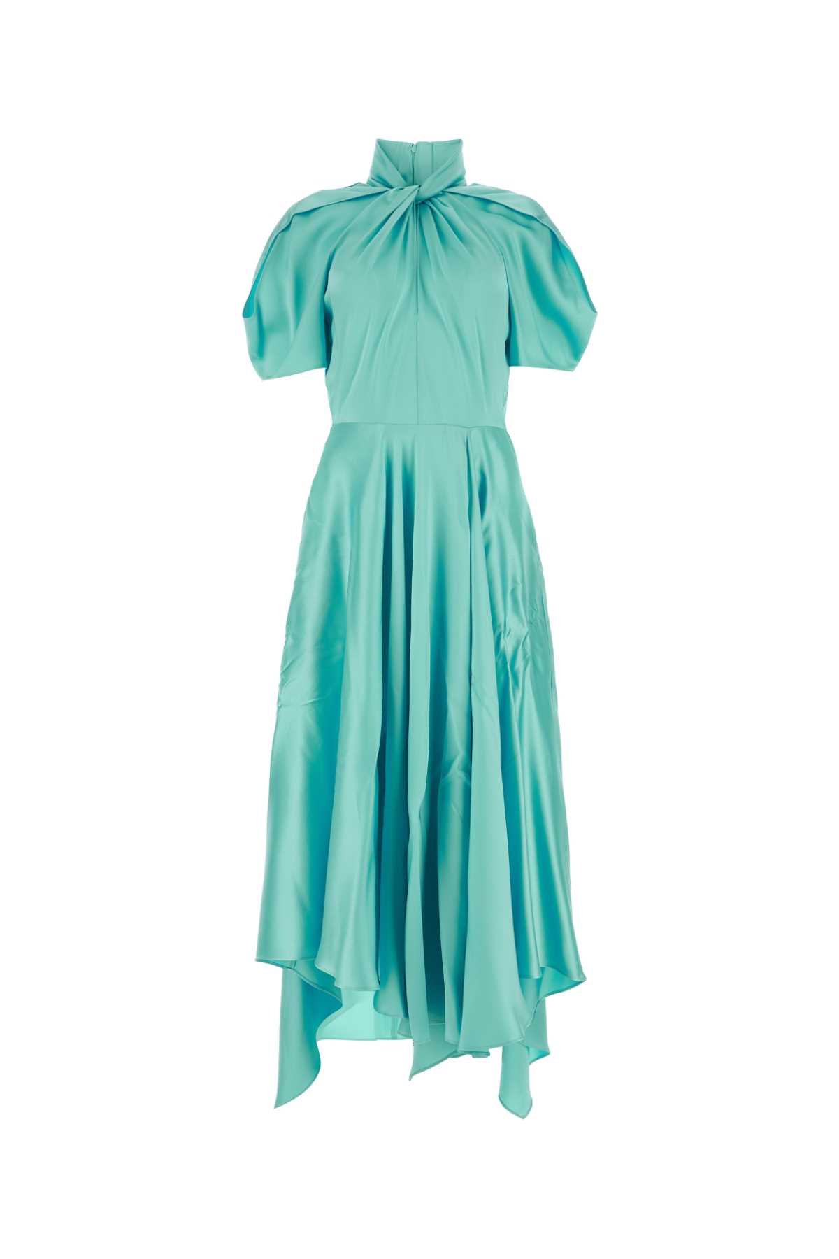 sea green satin dress