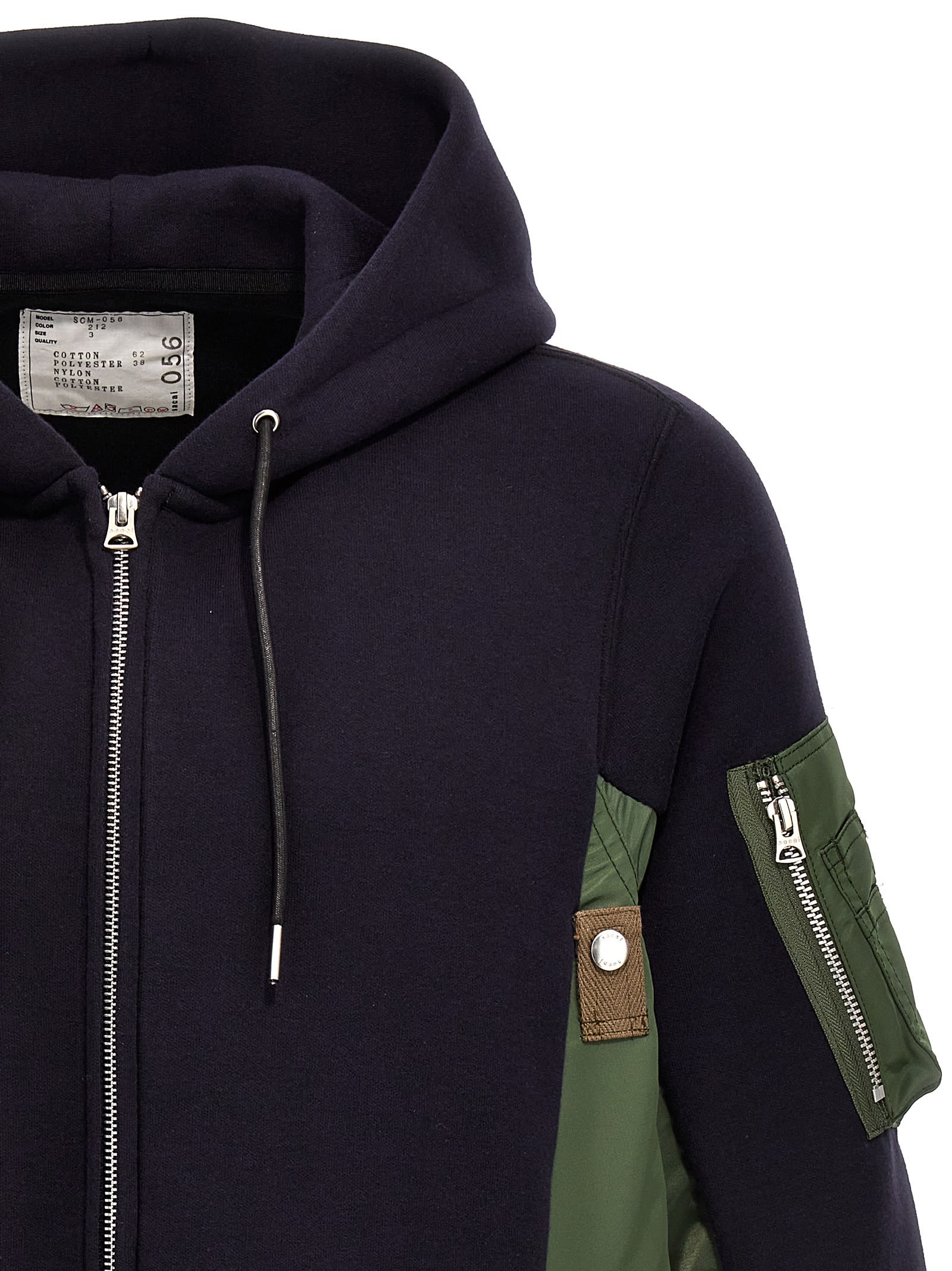 スウェット・トレーナー SACAI HOODIE WITH NYLON INSERTS Sacai Nylon Insert Hoodie | italist
