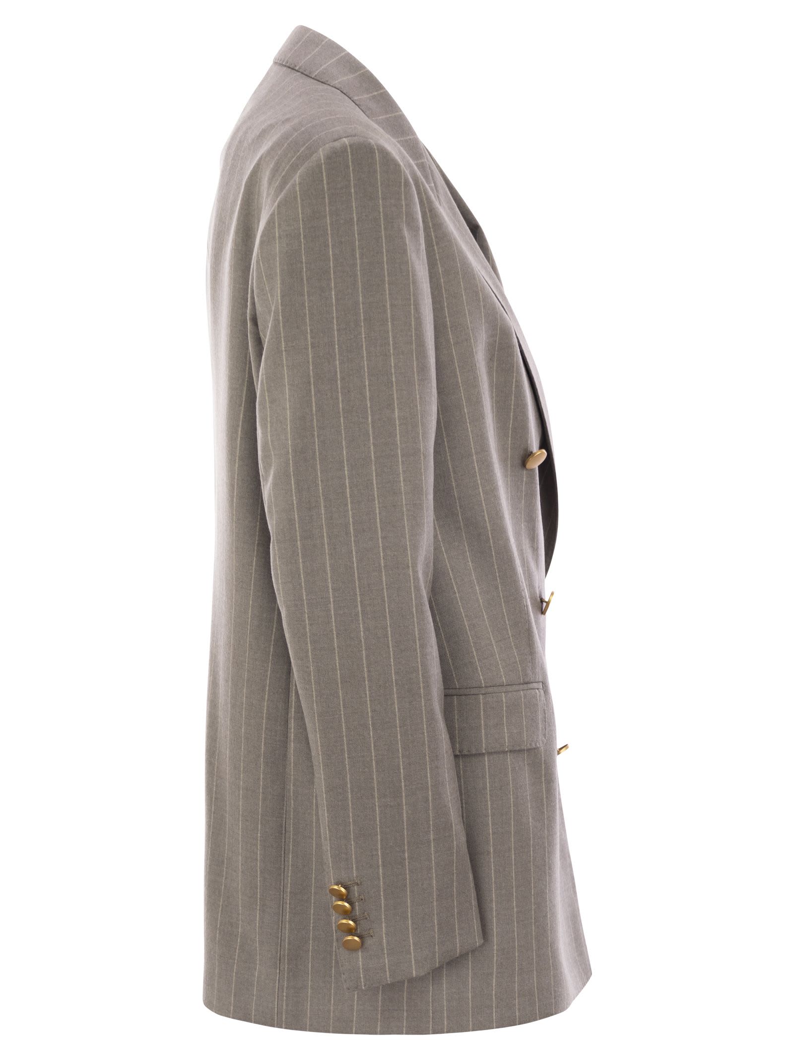 ジャケット TAGLIATORE Stretch wool double-breasted pinstripe blazer Tagliatore Stretch Wool Double-breasted Pinstripe Blazer