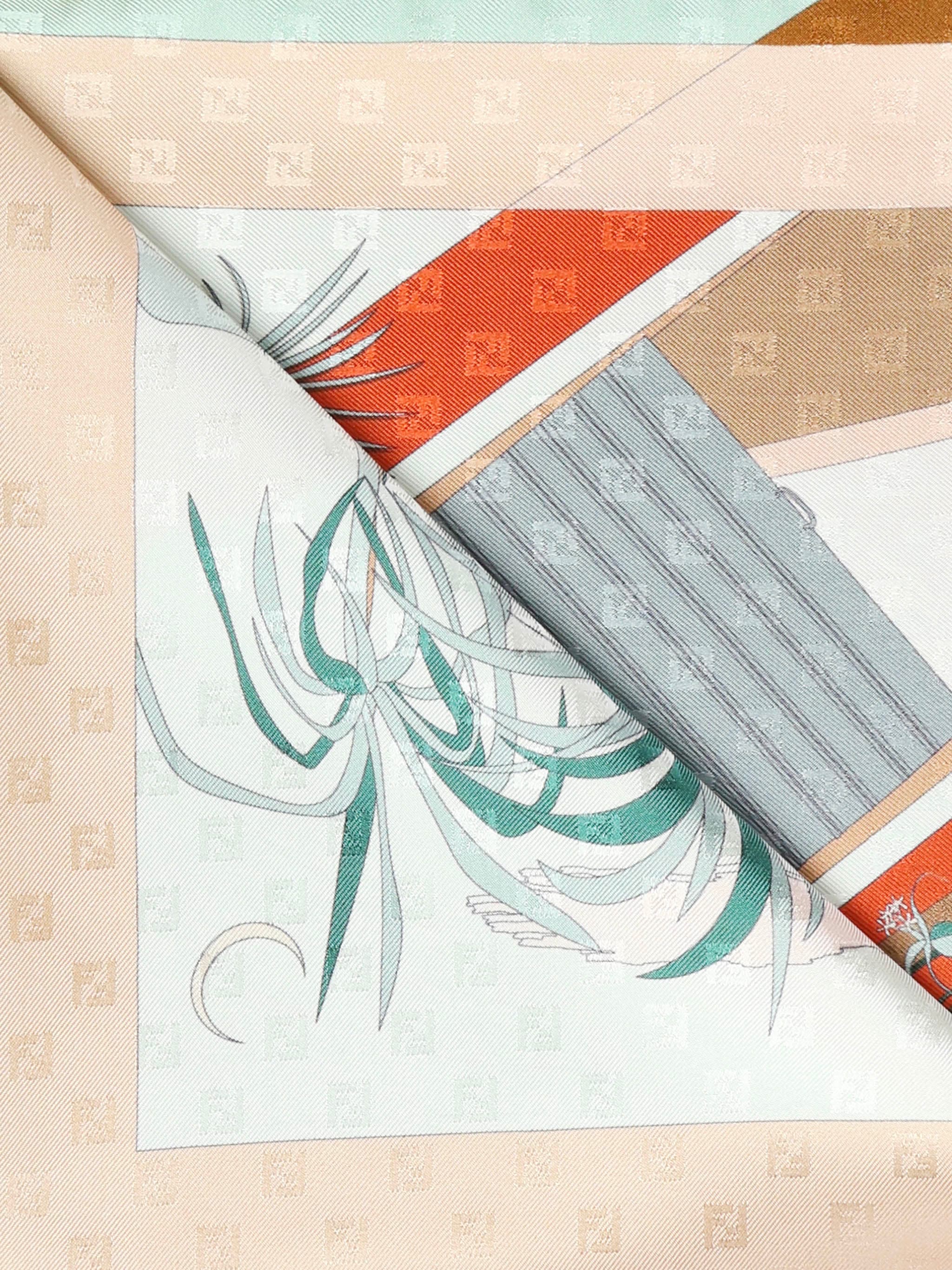 スカーフ Fendi Foulard In Seta Stampa Coral Bandana Foulard FF Seta Rosso | Fendi