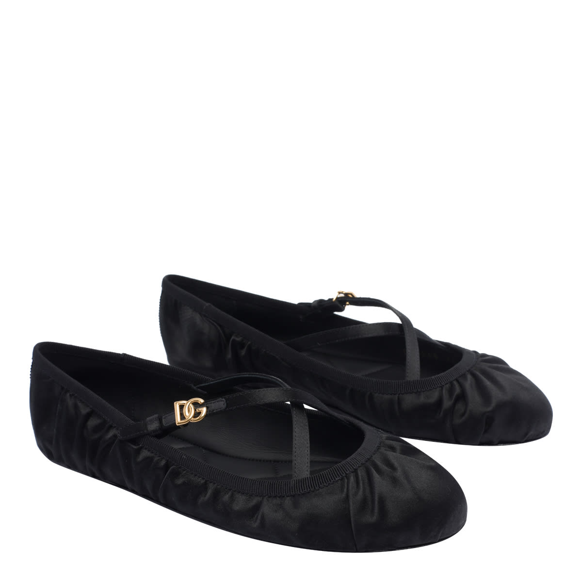 フラットシューズ Dolce&Gabbana DG LOGO SATIN BALLETS Dolce & Gabbana Dg Logo Satin Flat – Bluefly